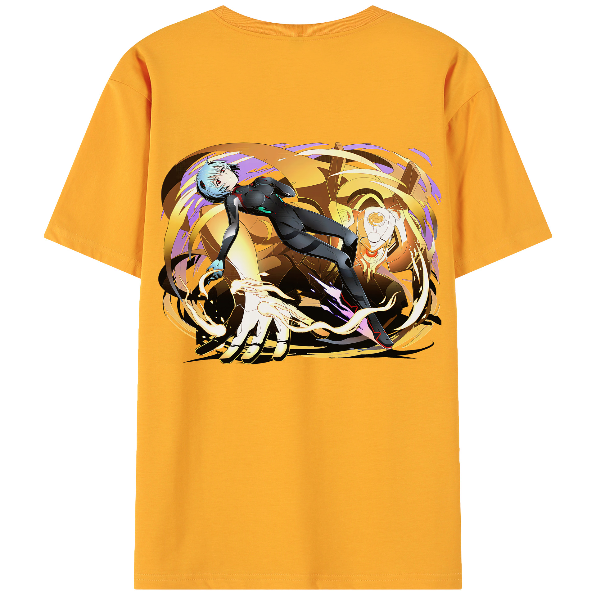 （画像用） EVA 新世紀エヴァンゲリオン 綿100％ メンズ半袖Tシャツ（バックプリント） 通気性