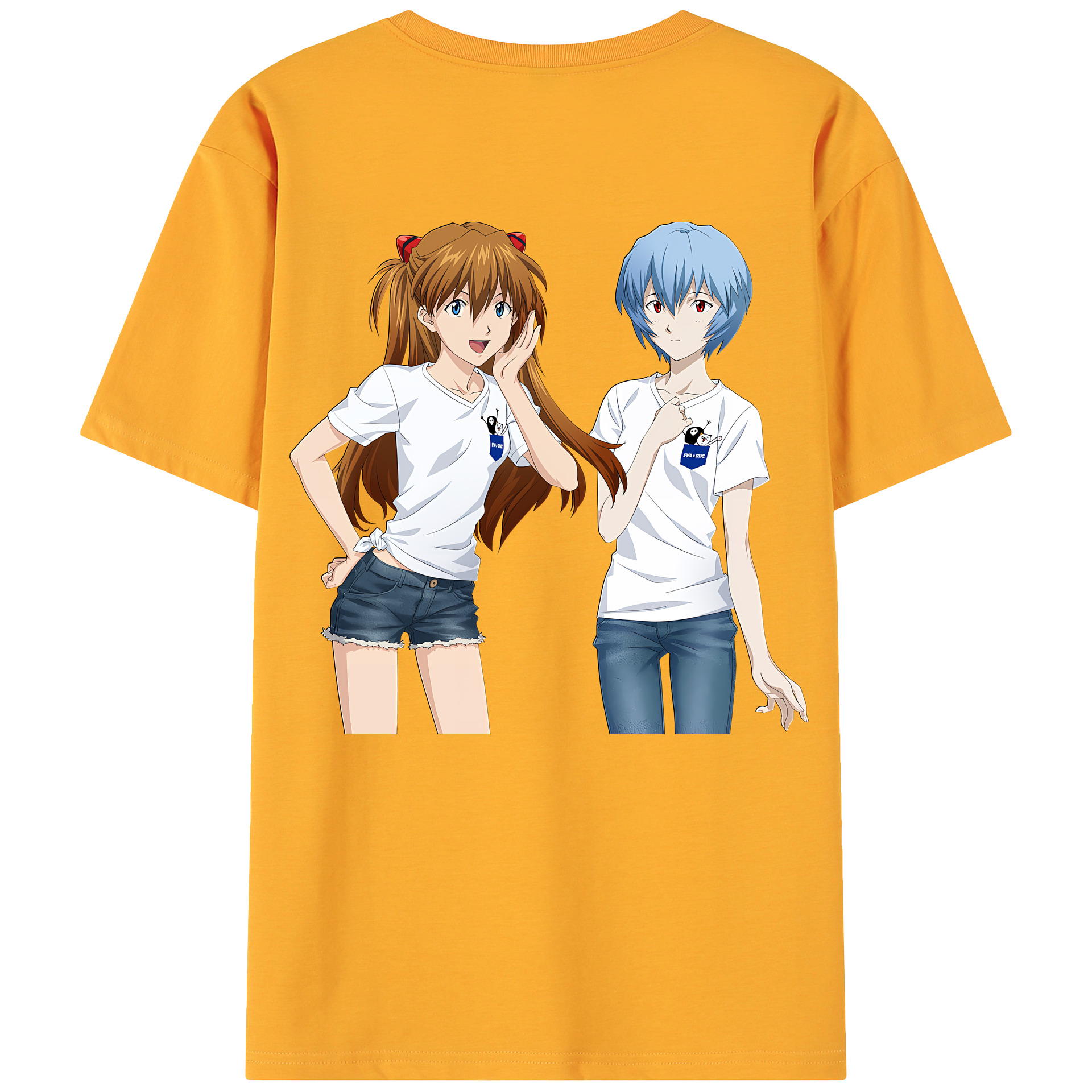 （画像用） EVA 新世紀エヴァンゲリオン 綿100％ メンズ半袖Tシャツ（バックプリント） 通気性