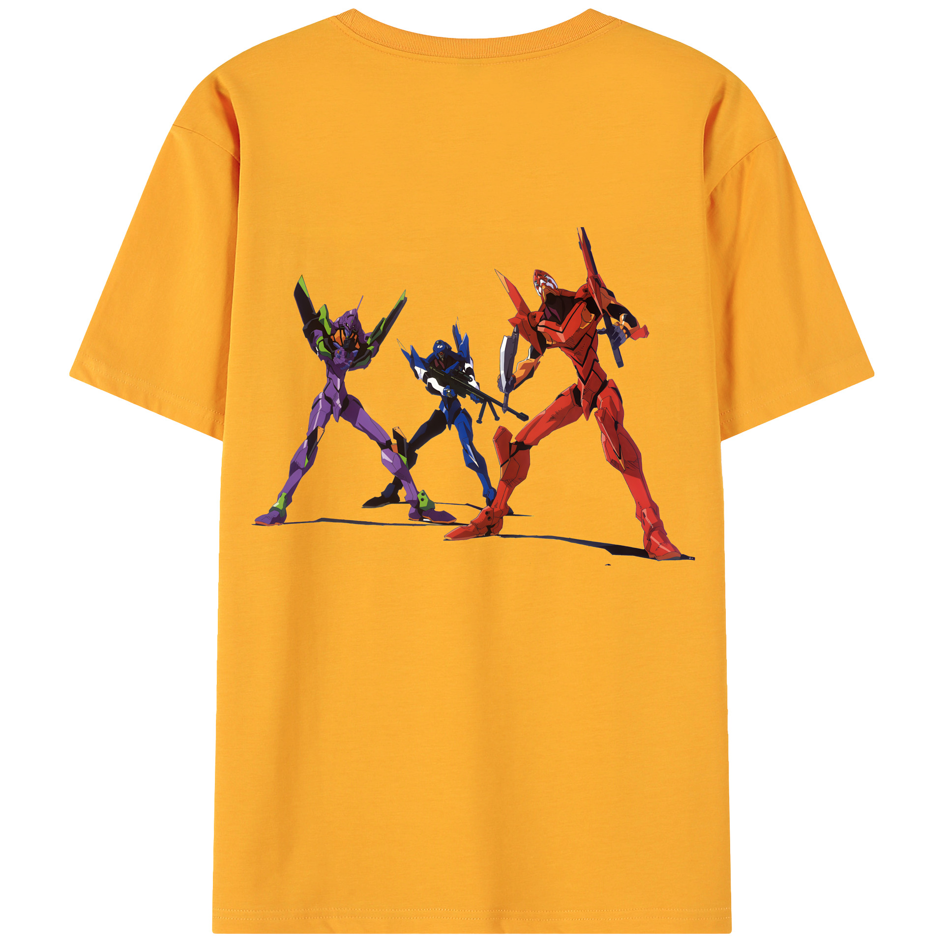 （画像用） EVA 新世紀エヴァンゲリオン 綿100％ メンズ半袖Tシャツ（バックプリント） 通気性