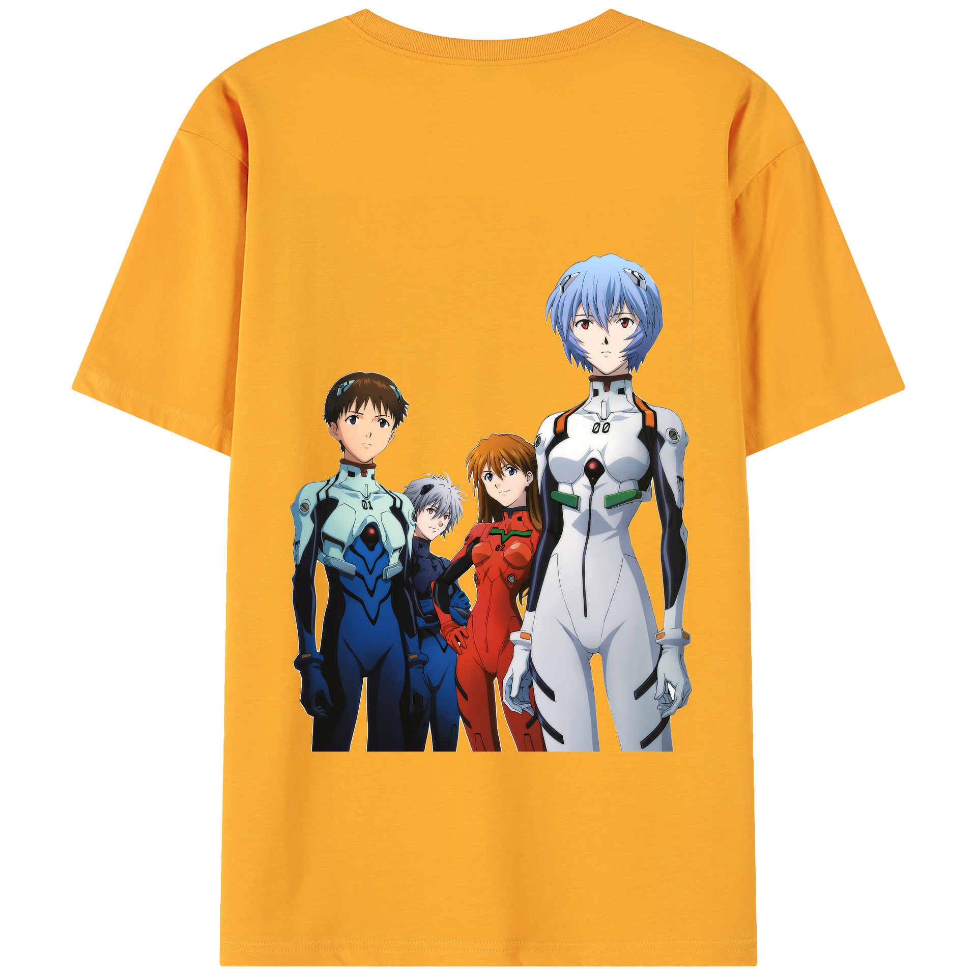（画像用） EVA 新世紀エヴァンゲリオン 綿100％ メンズ半袖Tシャツ（バックプリント） 通気性