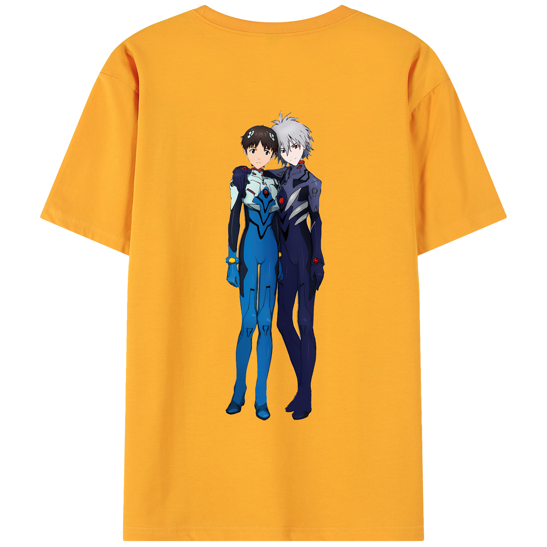 （画像用） EVA 新世紀エヴァンゲリオン 綿100％ メンズ半袖Tシャツ（バックプリント） 通気性