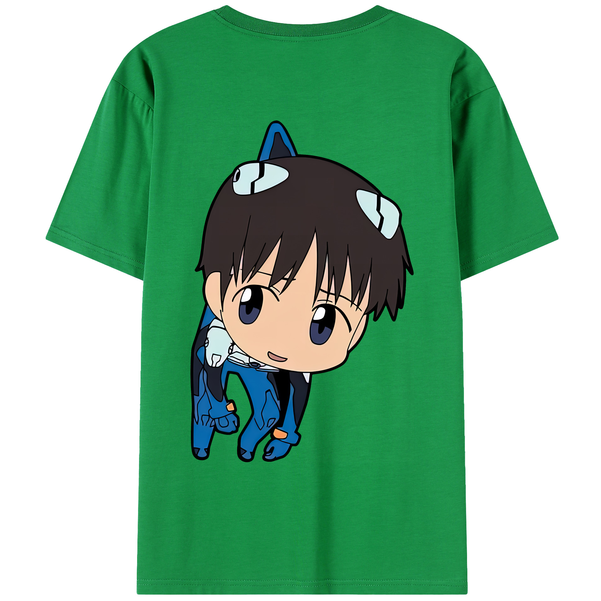 （画像用） EVA 新世紀エヴァンゲリオン 綿100％ メンズ半袖Tシャツ（バックプリント） 通気性