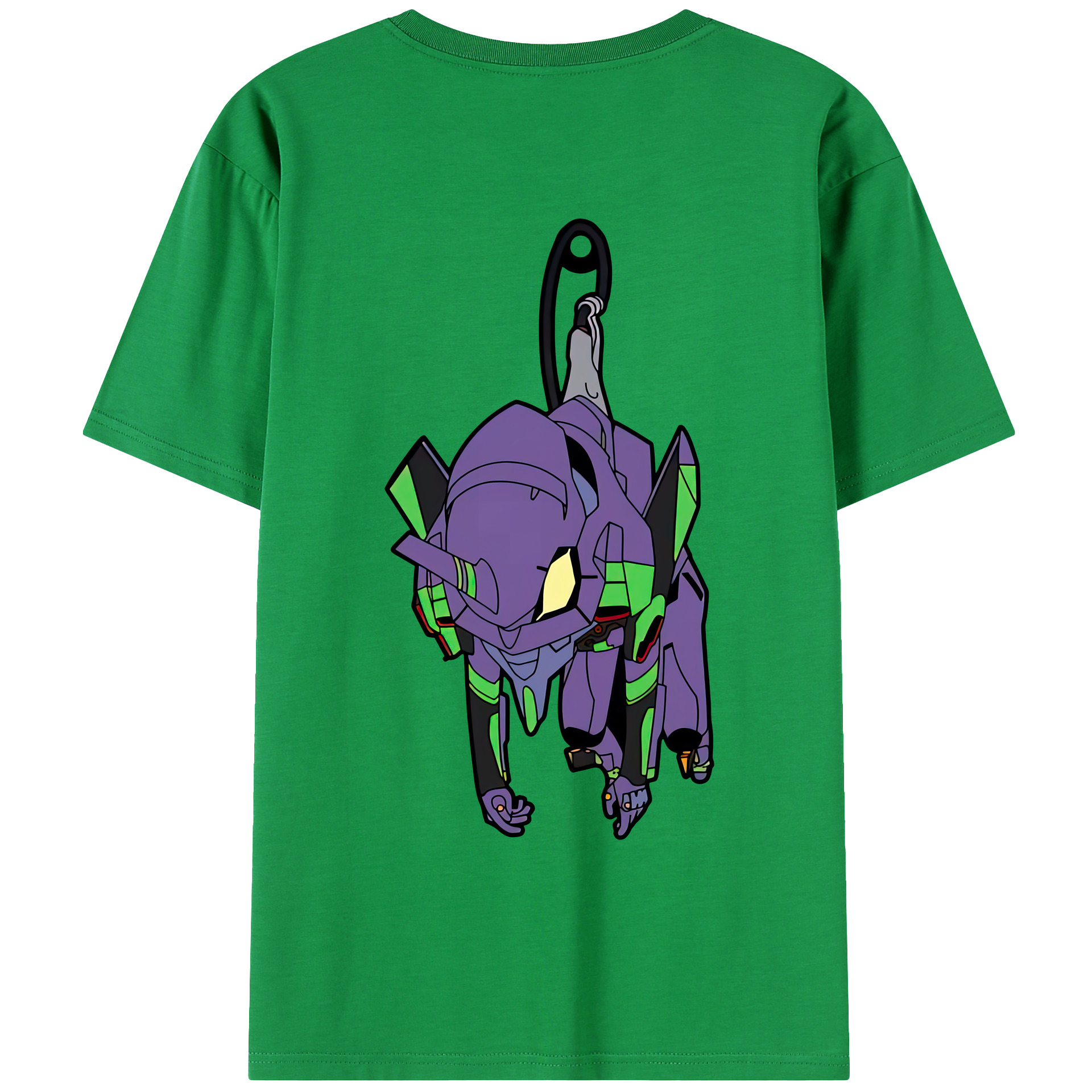 （画像用） EVA 新世紀エヴァンゲリオン 綿100％ メンズ半袖Tシャツ（バックプリント） 通気性