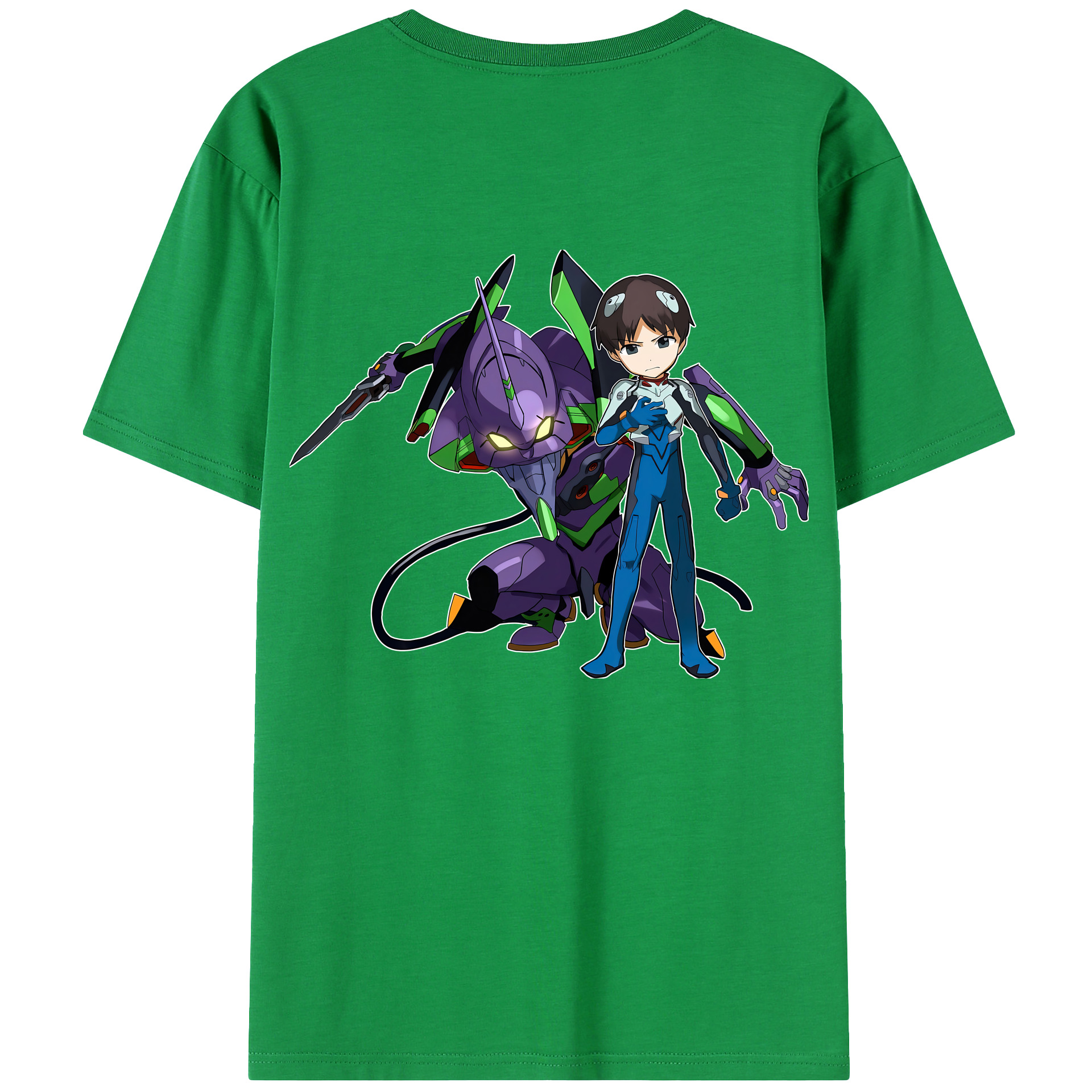 （画像用） EVA 新世紀エヴァンゲリオン 綿100％ メンズ半袖Tシャツ（バックプリント） 通気性