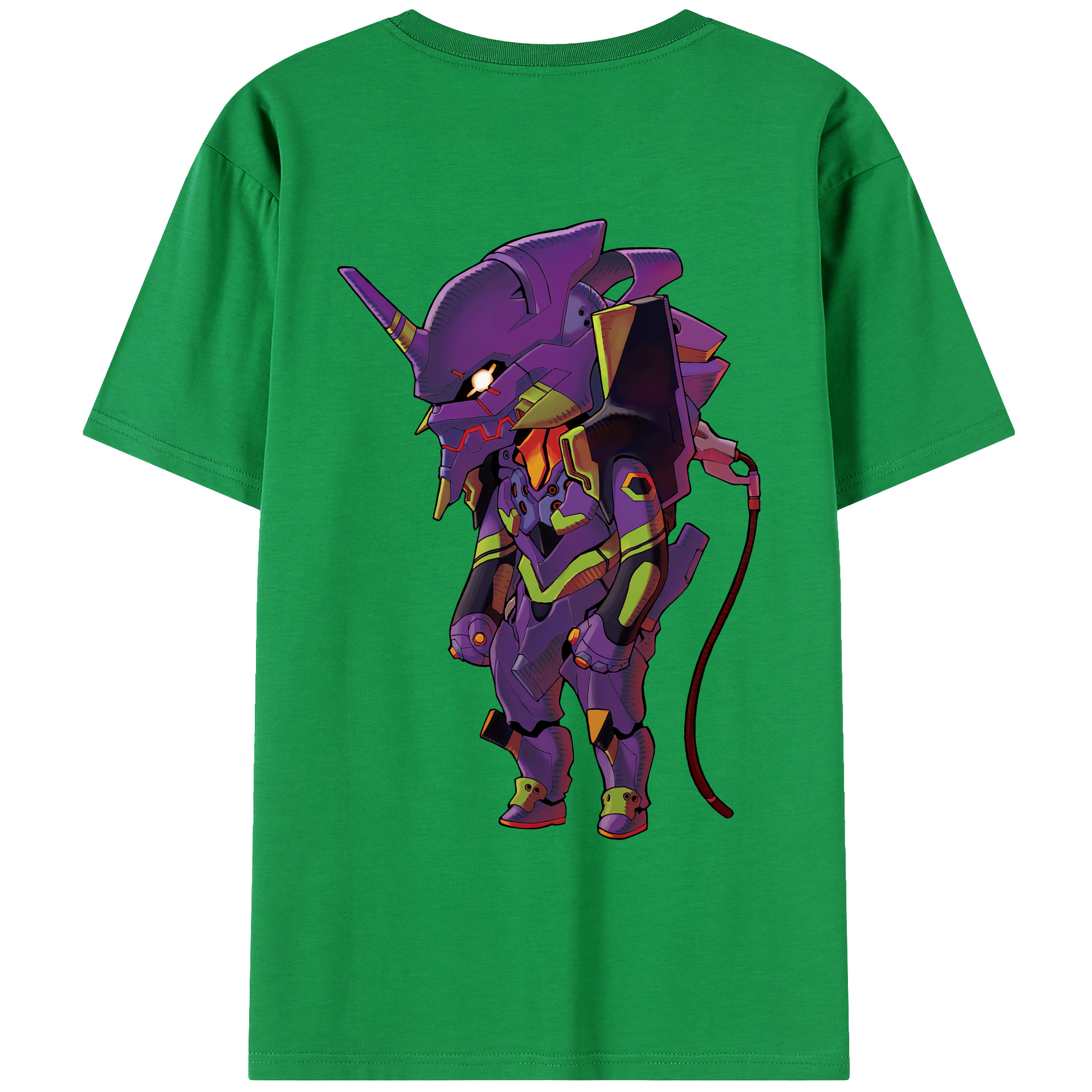 （画像用） EVA 新世紀エヴァンゲリオン 綿100％ メンズ半袖Tシャツ（バックプリント） 通気性