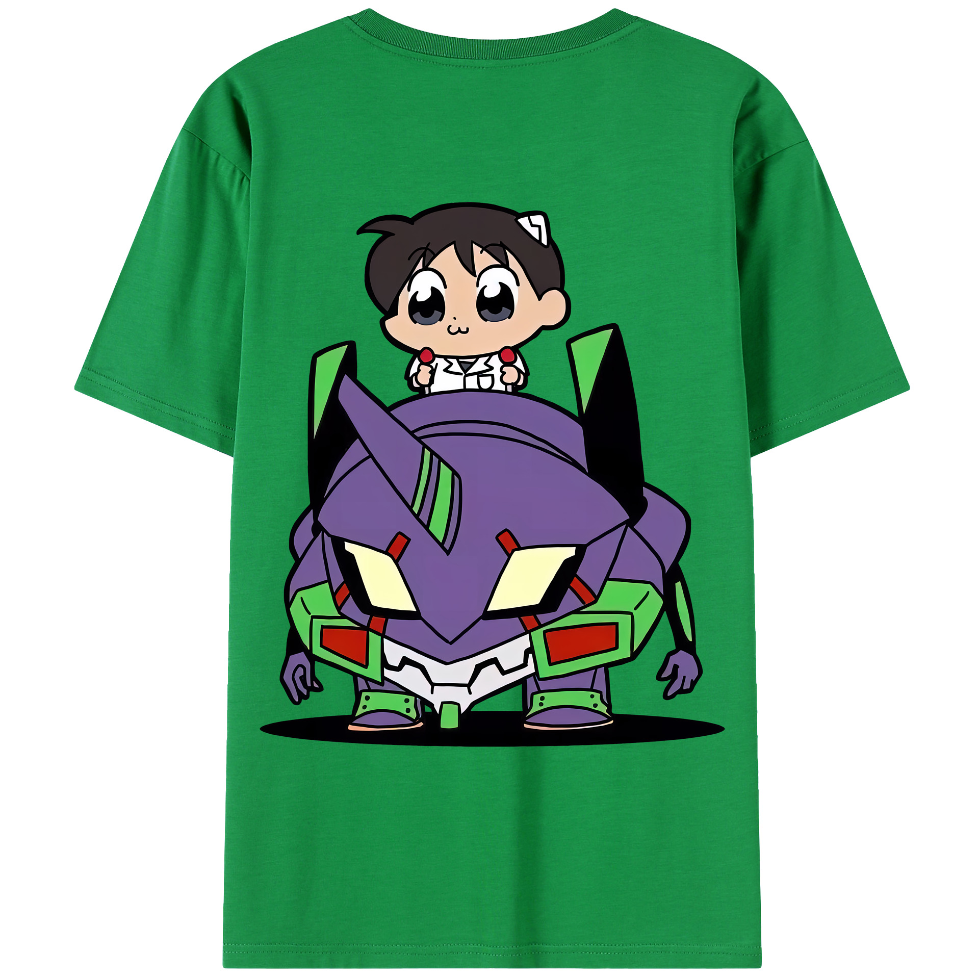 （画像用） EVA 新世紀エヴァンゲリオン 綿100％ メンズ半袖Tシャツ（バックプリント） 通気性