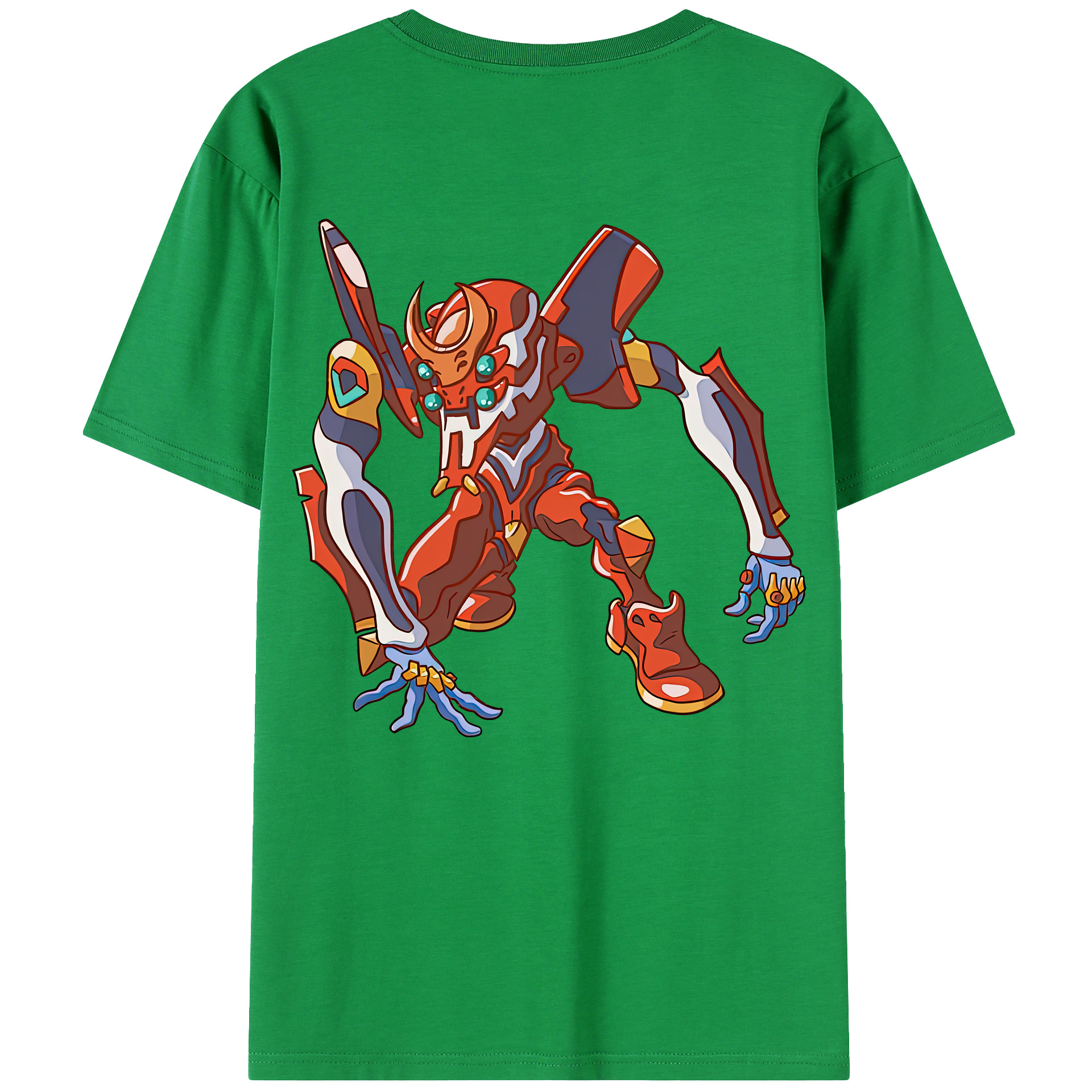（画像用） EVA 新世紀エヴァンゲリオン 綿100％ メンズ半袖Tシャツ（バックプリント） 通気性