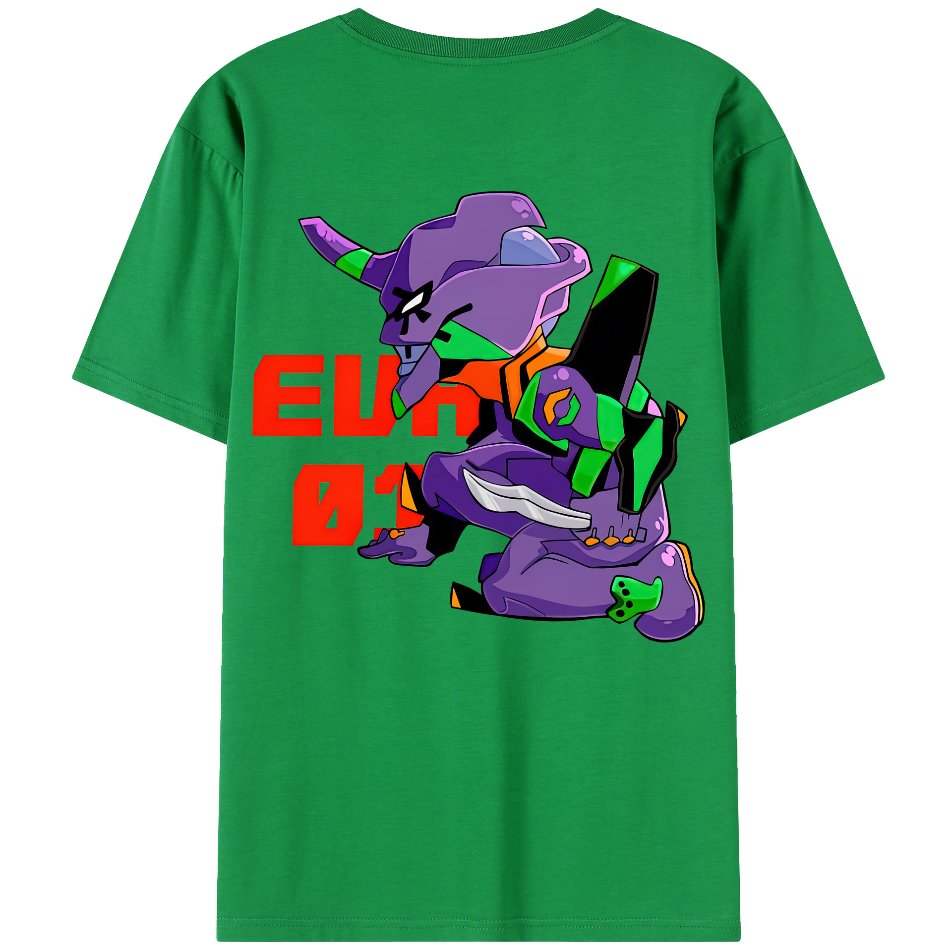 （画像用） EVA 新世紀エヴァンゲリオン 綿100％ メンズ半袖Tシャツ（バックプリント） 通気性