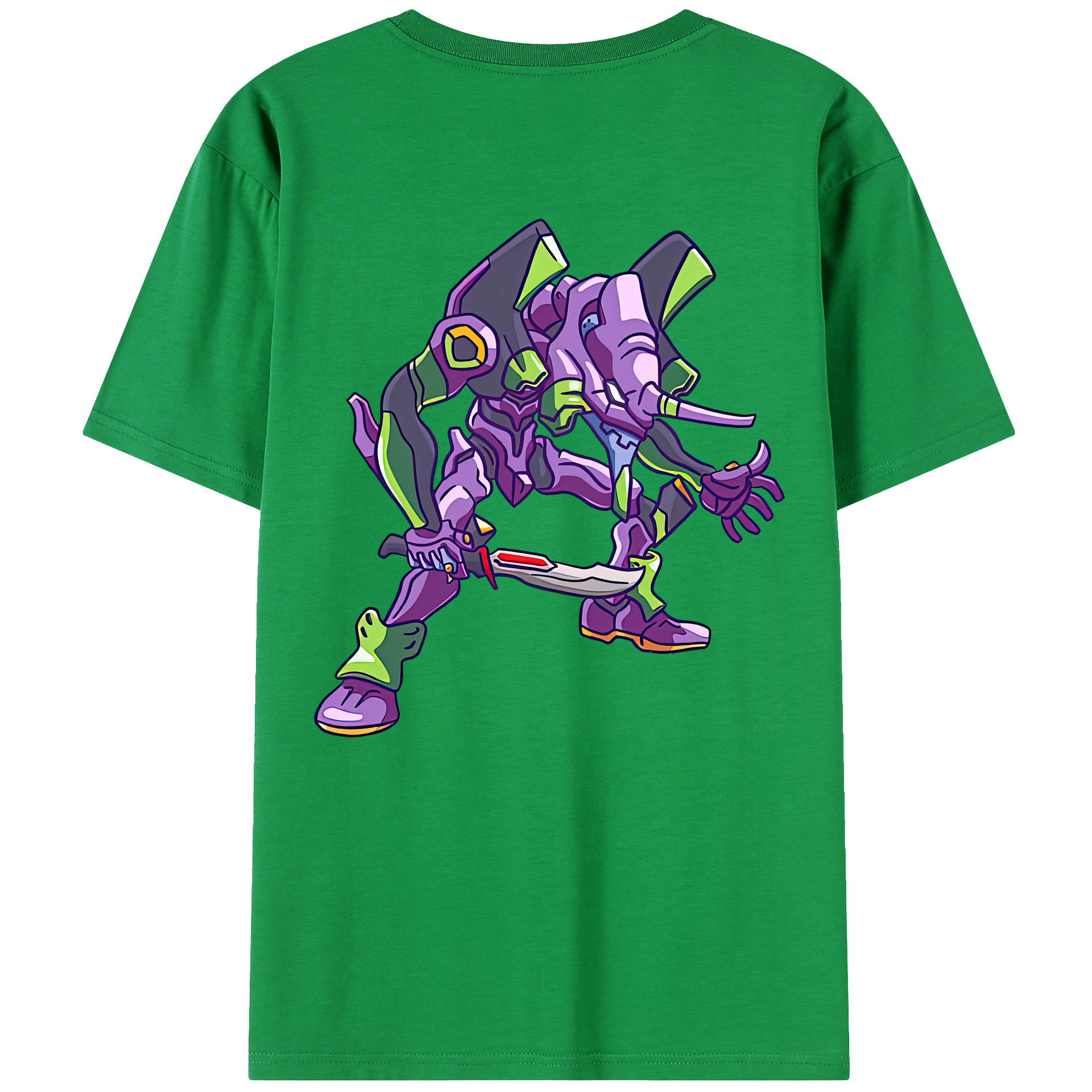 （画像用） EVA 新世紀エヴァンゲリオン 綿100％ メンズ半袖Tシャツ（バックプリント） 通気性