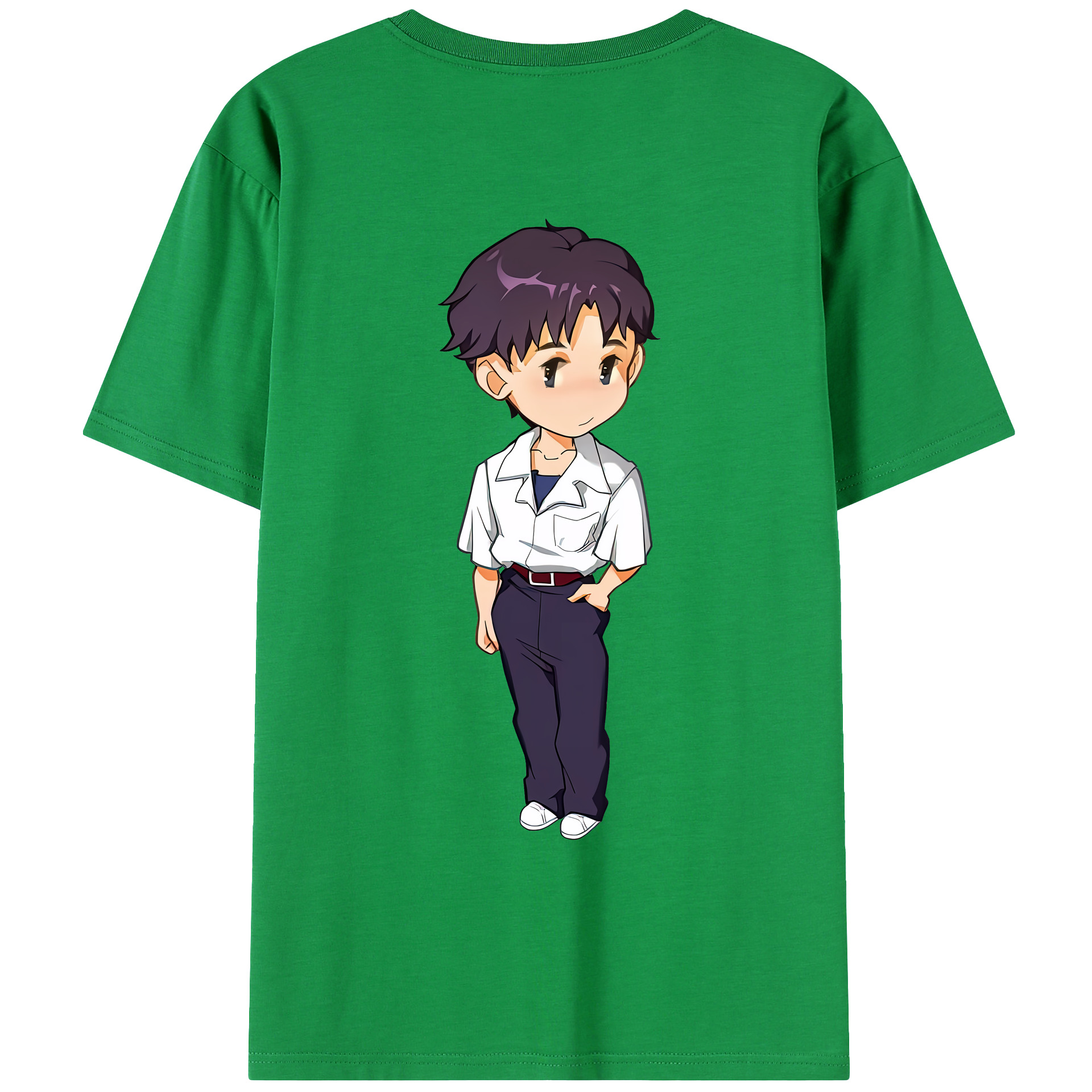 （画像用） EVA 新世紀エヴァンゲリオン 綿100％ メンズ半袖Tシャツ（バックプリント） 通気性