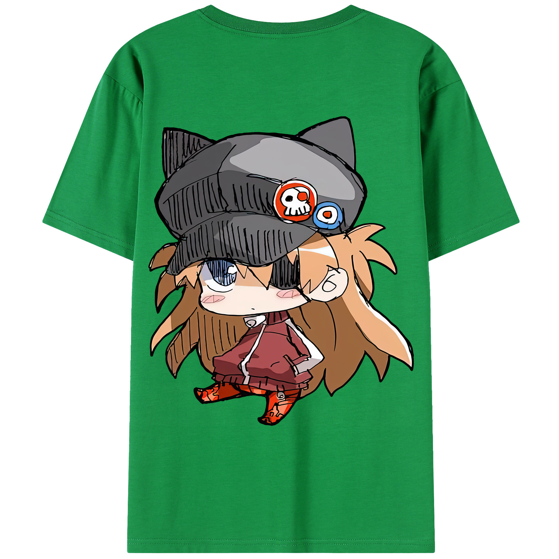 （画像用） EVA 新世紀エヴァンゲリオン 綿100％ メンズ半袖Tシャツ（バックプリント） 通気性