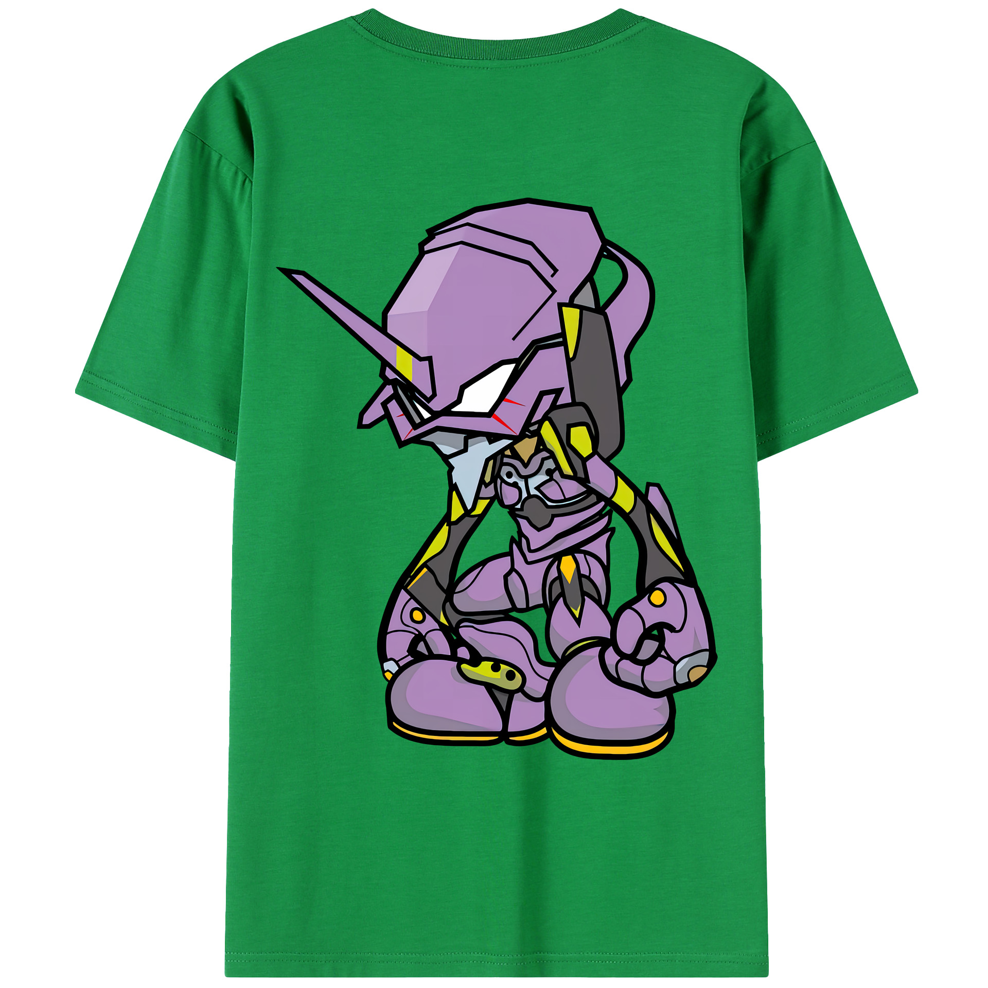 （画像用） EVA 新世紀エヴァンゲリオン 綿100％ メンズ半袖Tシャツ（バックプリント） 通気性