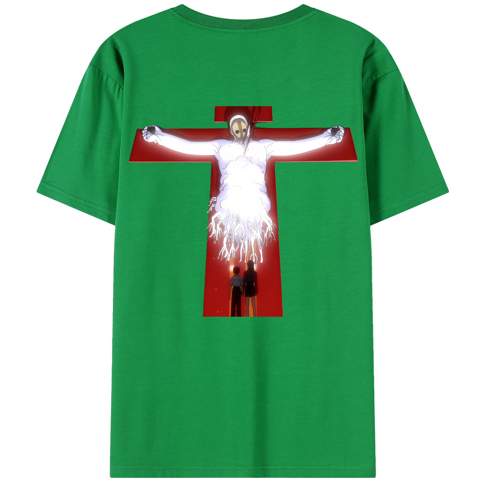 （画像用） EVA 新世紀エヴァンゲリオン 綿100％ メンズ半袖Tシャツ（バックプリント） 通気性
