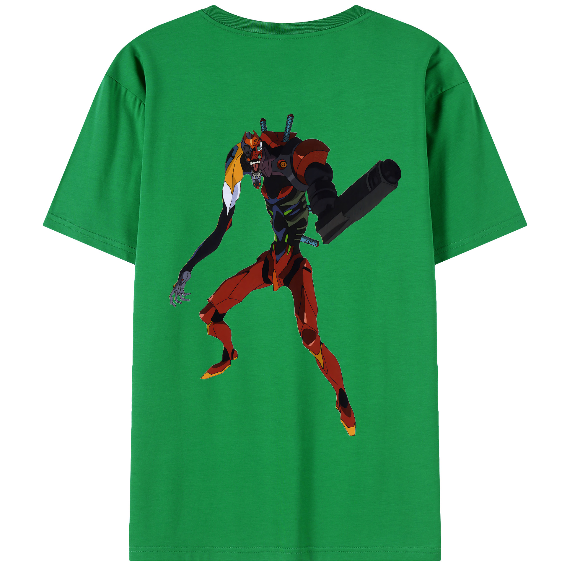 （画像用） EVA 新世紀エヴァンゲリオン 綿100％ メンズ半袖Tシャツ（バックプリント） 通気性