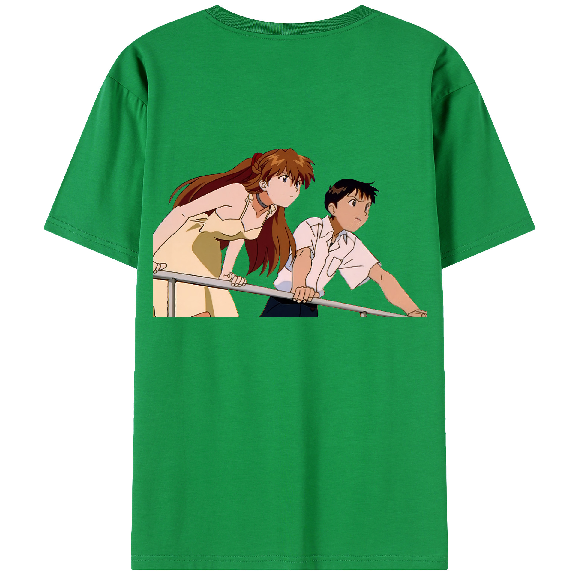 （画像用） EVA 新世紀エヴァンゲリオン 綿100％ メンズ半袖Tシャツ（バックプリント） 通気性