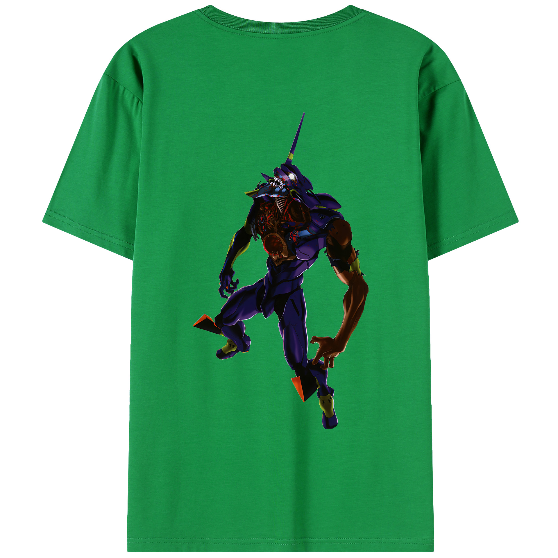 （画像用） EVA 新世紀エヴァンゲリオン 綿100％ メンズ半袖Tシャツ（バックプリント） 通気性