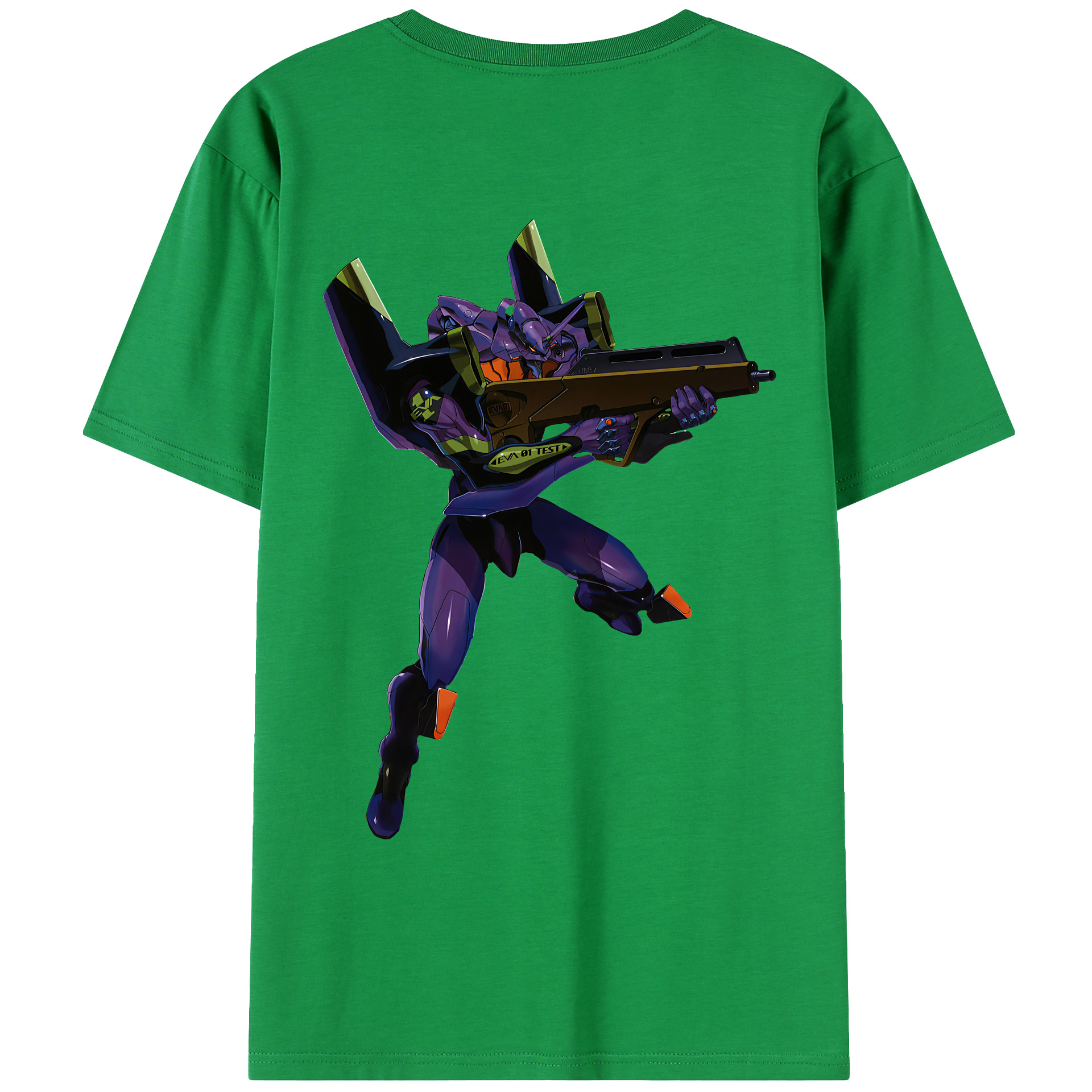 （画像用） EVA 新世紀エヴァンゲリオン 綿100％ メンズ半袖Tシャツ（バックプリント） 通気性