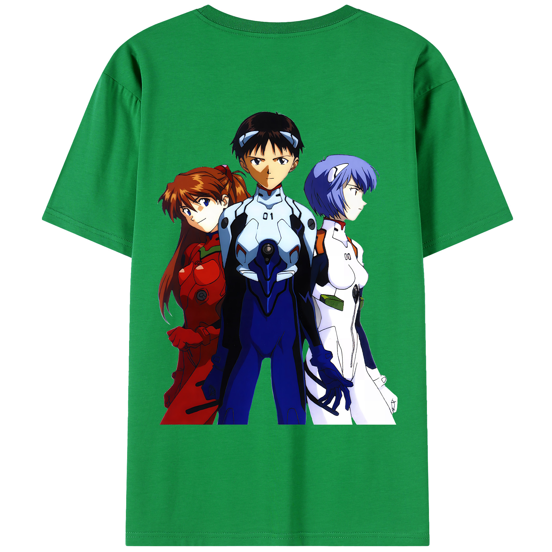 （画像用） EVA 新世紀エヴァンゲリオン 綿100％ メンズ半袖Tシャツ（バックプリント） 通気性