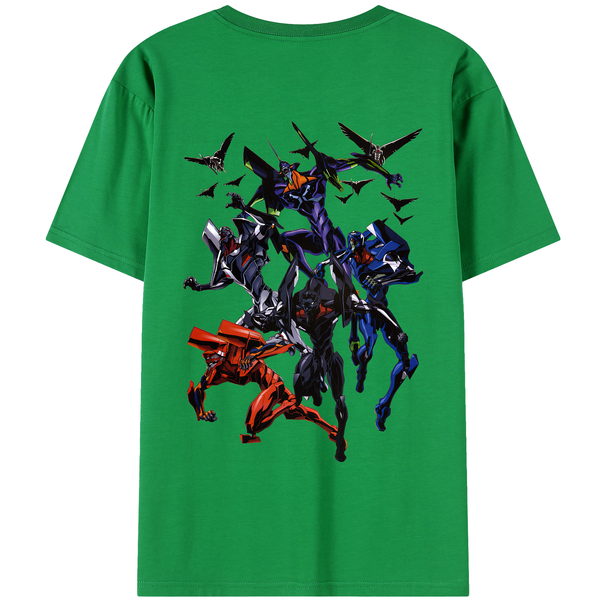 （画像用） EVA 新世紀エヴァンゲリオン 綿100％ メンズ半袖Tシャツ（バックプリント） 通気性