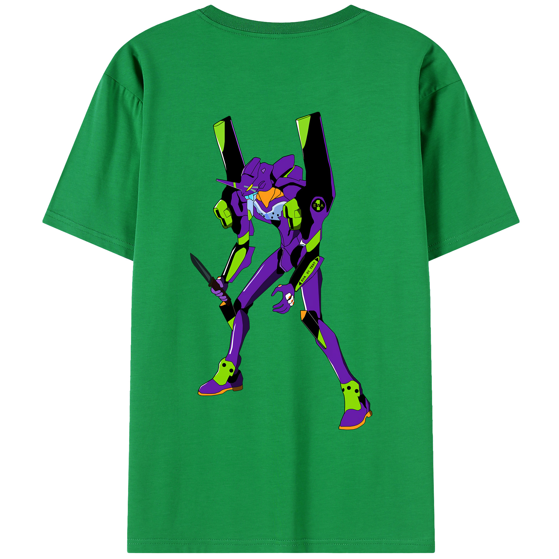 （画像用） EVA 新世紀エヴァンゲリオン 綿100％ メンズ半袖Tシャツ（バックプリント） 通気性