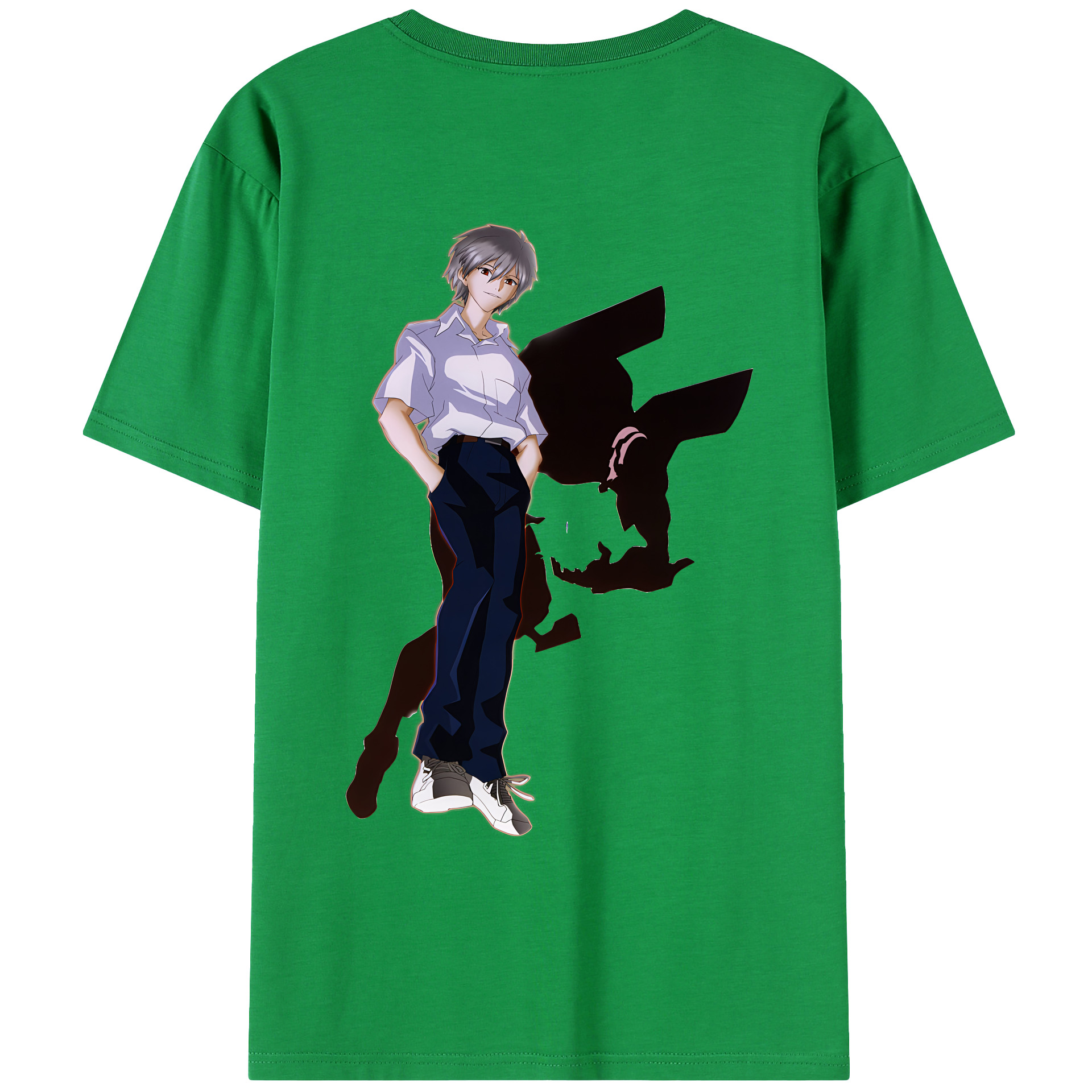 （画像用） EVA 新世紀エヴァンゲリオン 綿100％ メンズ半袖Tシャツ（バックプリント） 通気性