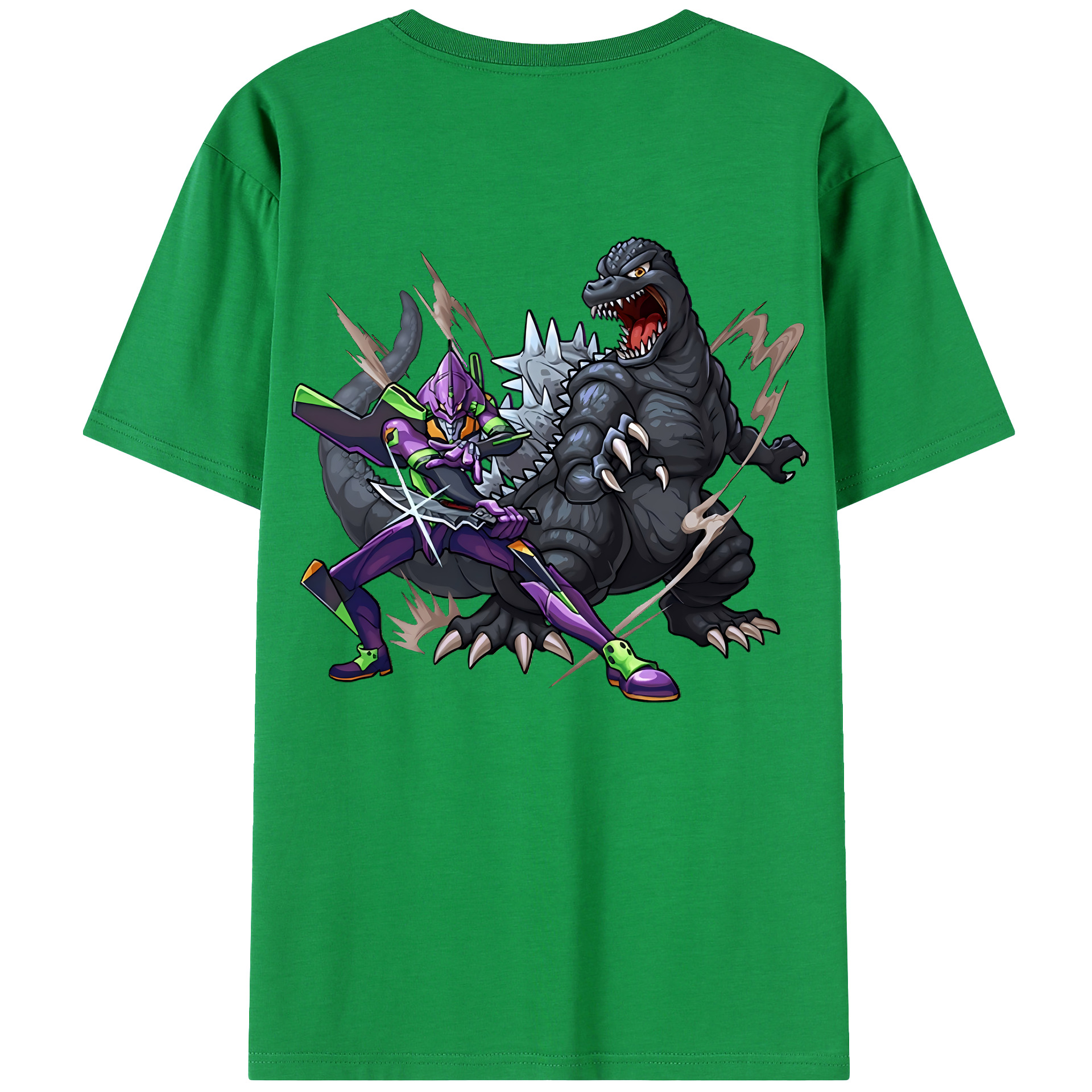 （画像用） EVA 新世紀エヴァンゲリオン 綿100％ メンズ半袖Tシャツ（バックプリント） 通気性