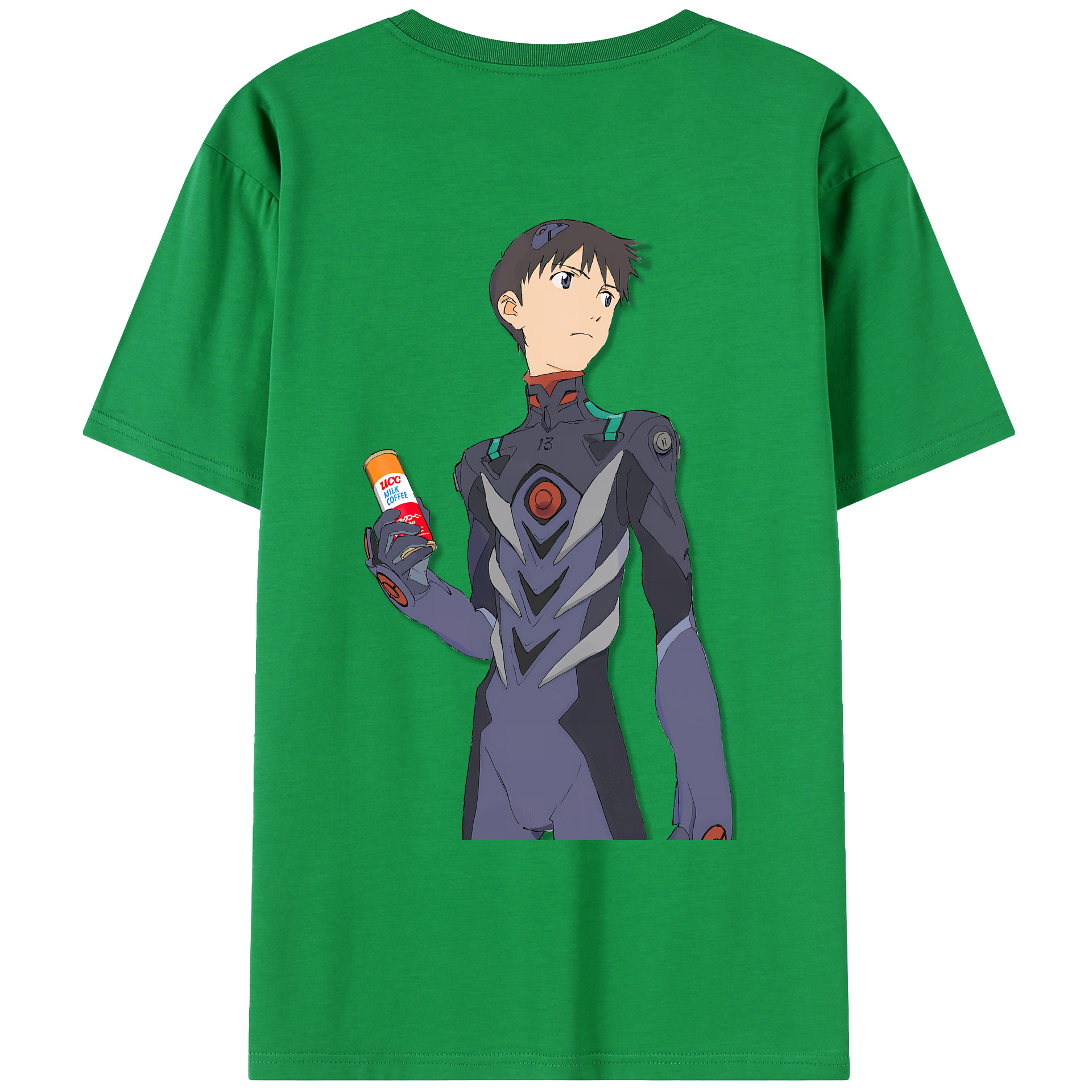 （画像用） EVA 新世紀エヴァンゲリオン 綿100％ メンズ半袖Tシャツ（バックプリント） 通気性