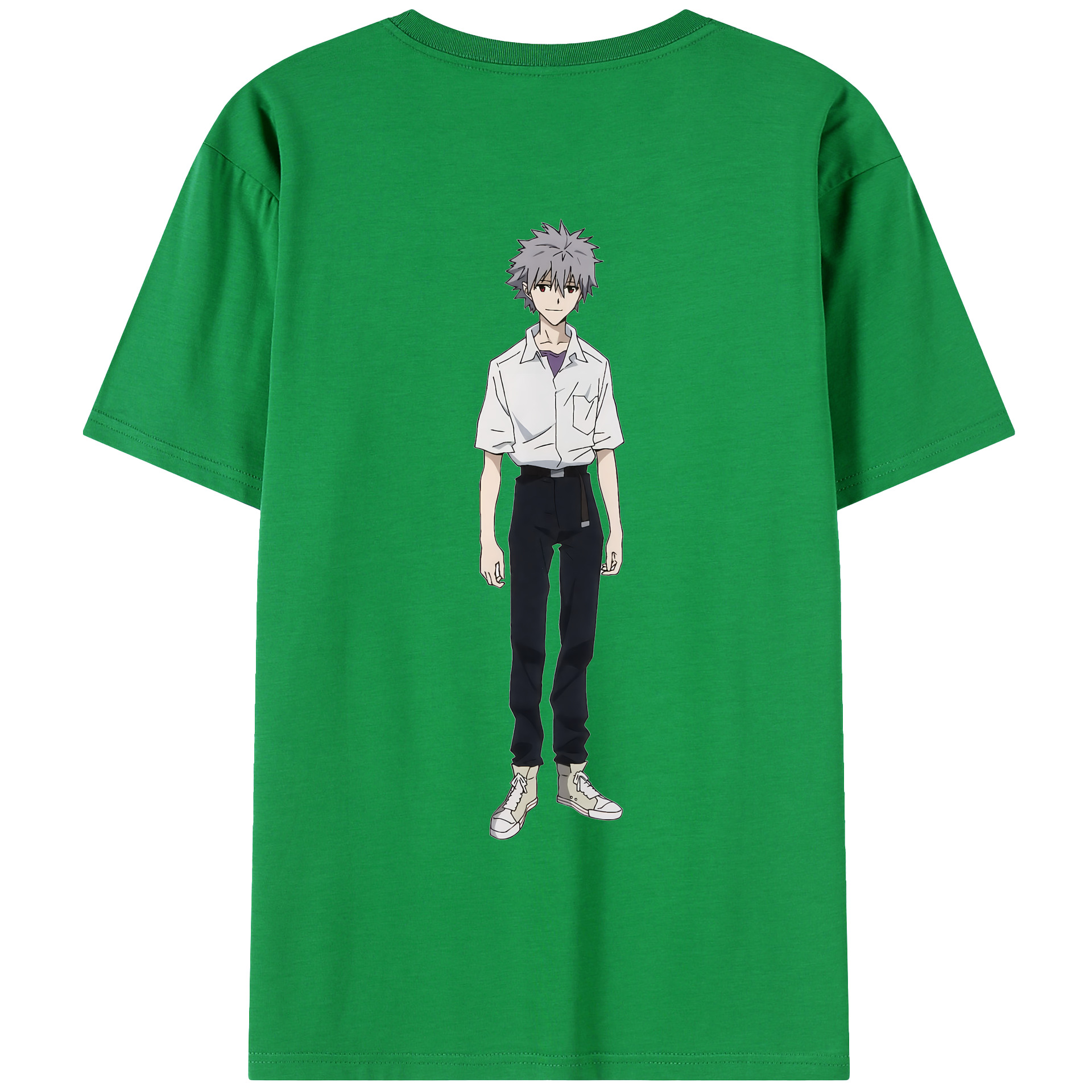 （画像用） EVA 新世紀エヴァンゲリオン 綿100％ メンズ半袖Tシャツ（バックプリント） 通気性