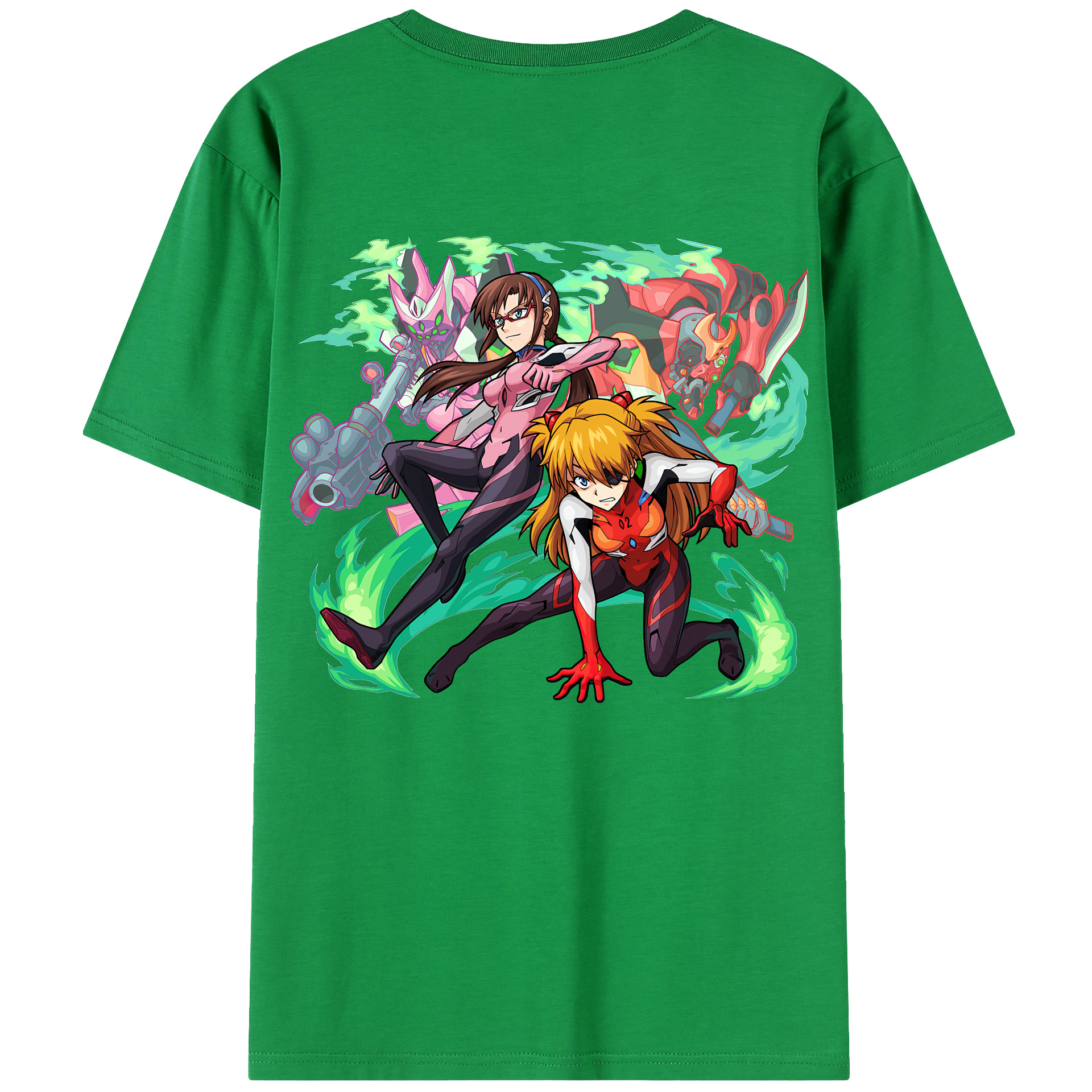 （画像用） EVA 新世紀エヴァンゲリオン 綿100％ メンズ半袖Tシャツ（バックプリント） 通気性