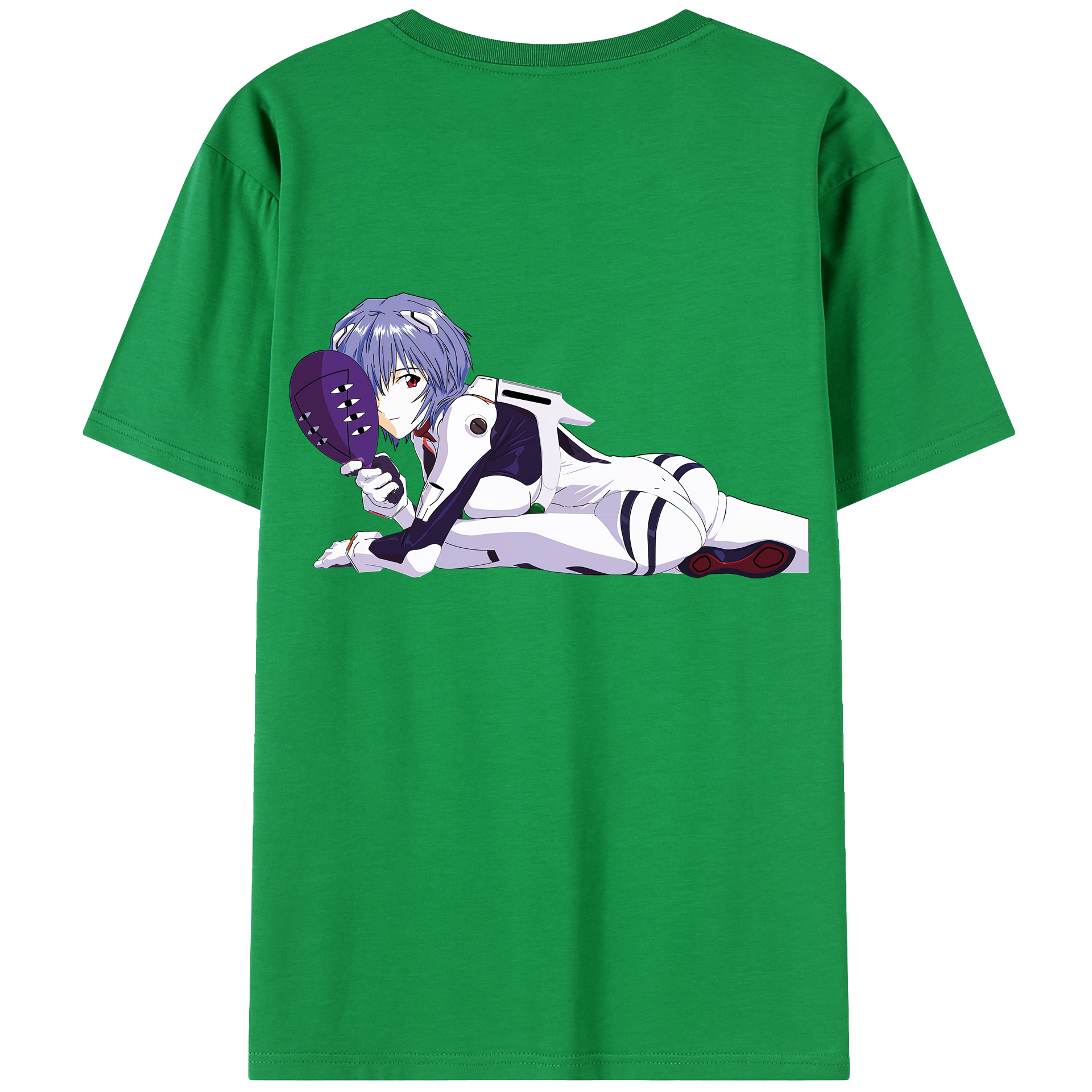 （画像用） EVA 新世紀エヴァンゲリオン 綿100％ メンズ半袖Tシャツ（バックプリント） 通気性