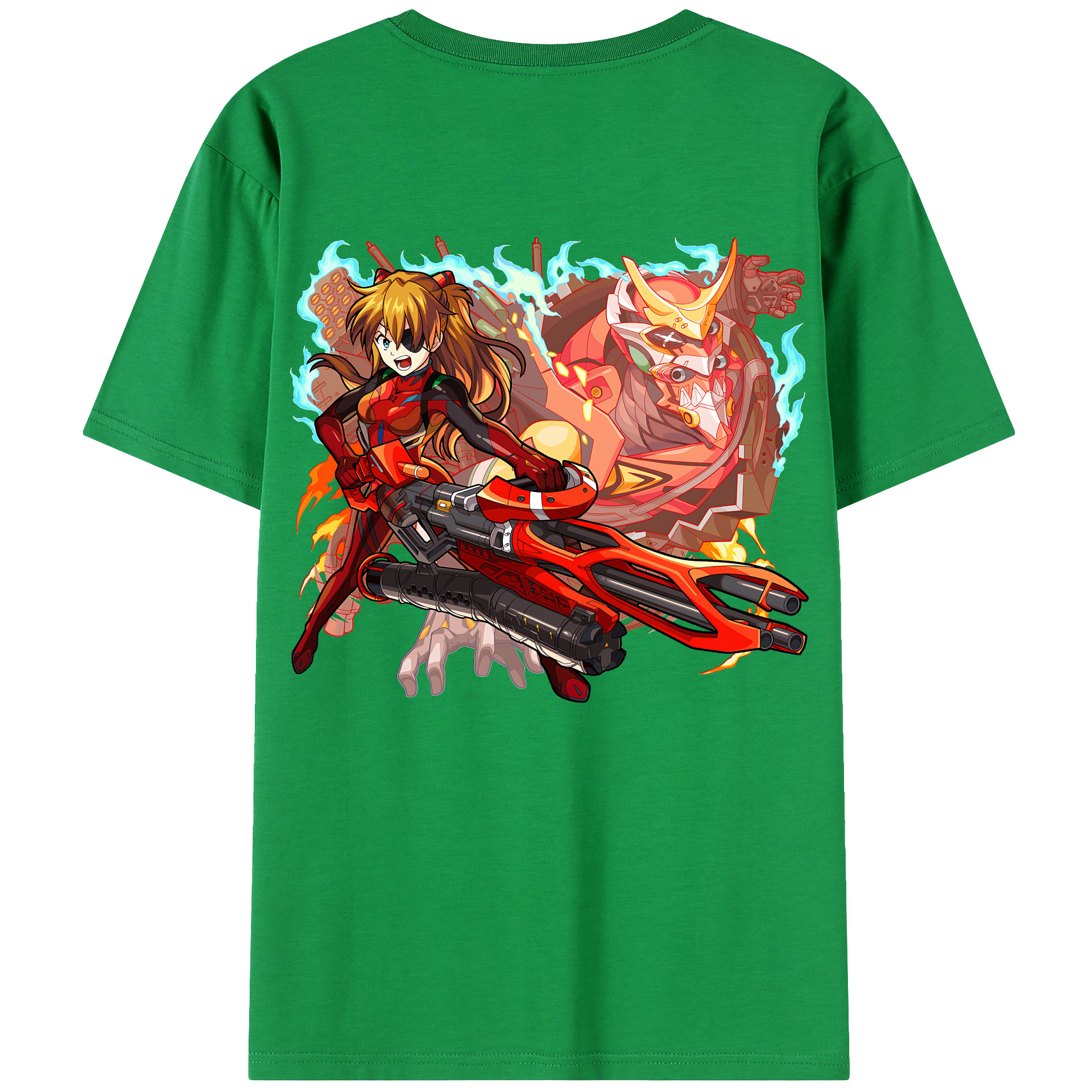 （画像用） EVA 新世紀エヴァンゲリオン 綿100％ メンズ半袖Tシャツ（バックプリント） 通気性