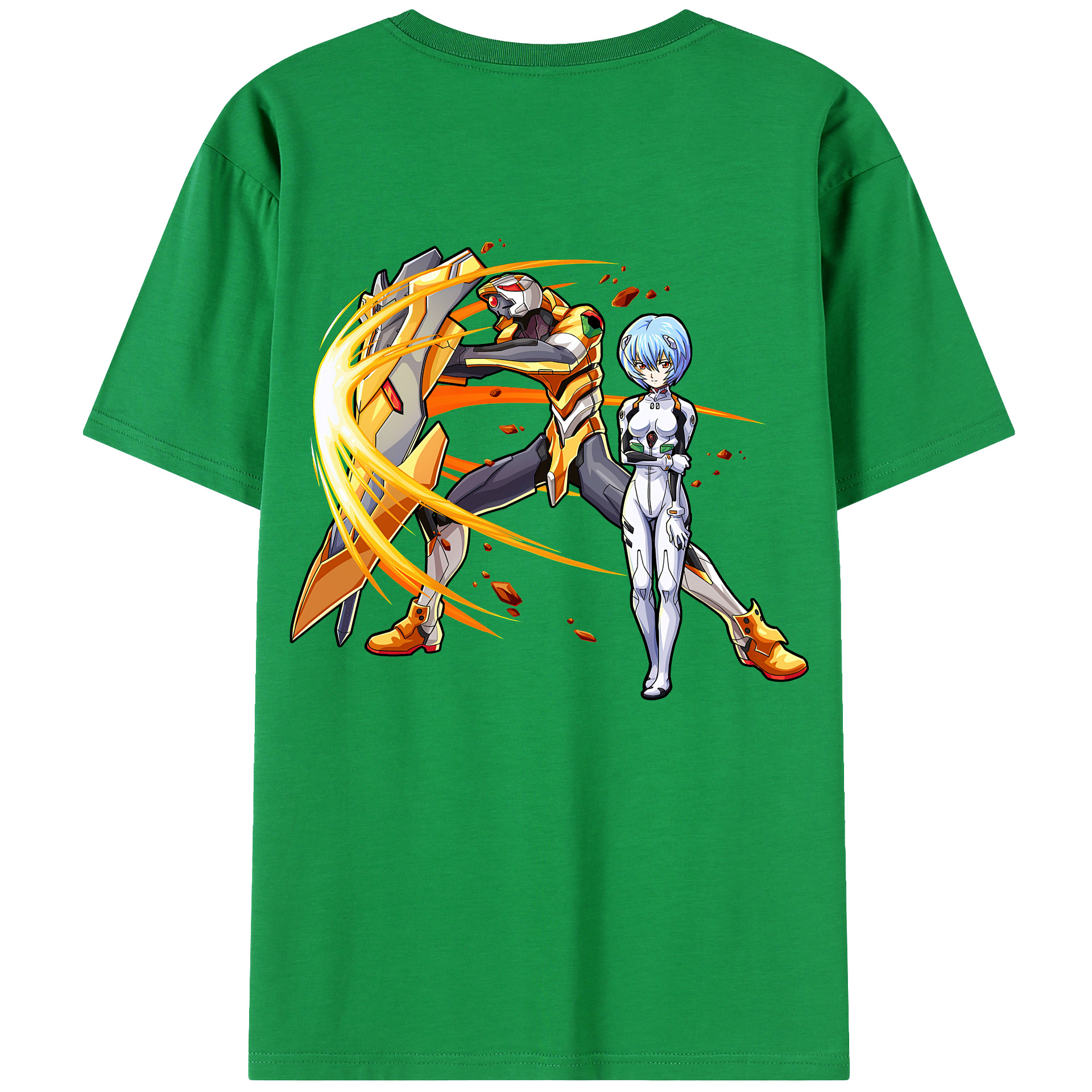 （画像用） EVA 新世紀エヴァンゲリオン 綿100％ メンズ半袖Tシャツ（バックプリント） 通気性