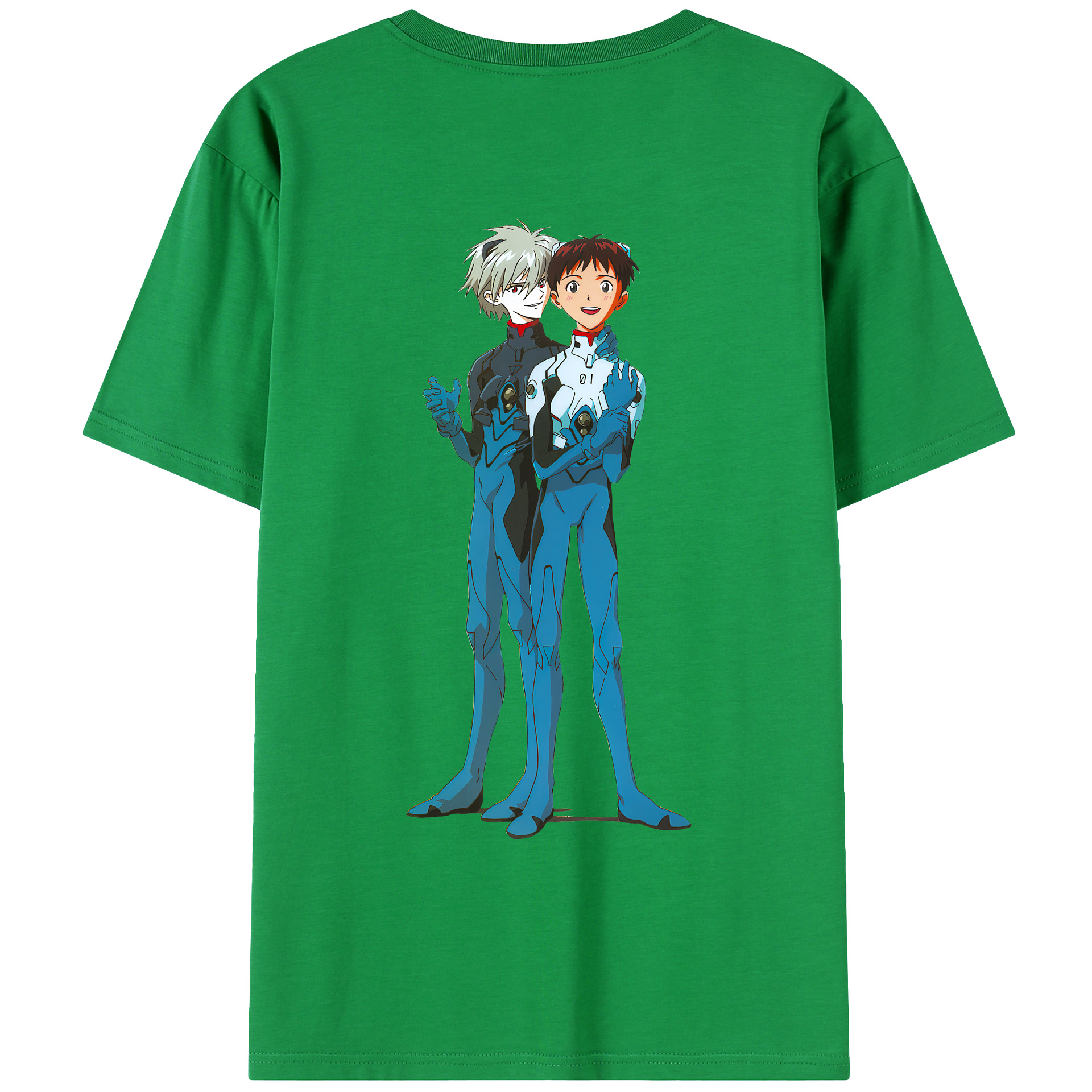 （画像用） EVA 新世紀エヴァンゲリオン 綿100％ メンズ半袖Tシャツ（バックプリント） 通気性