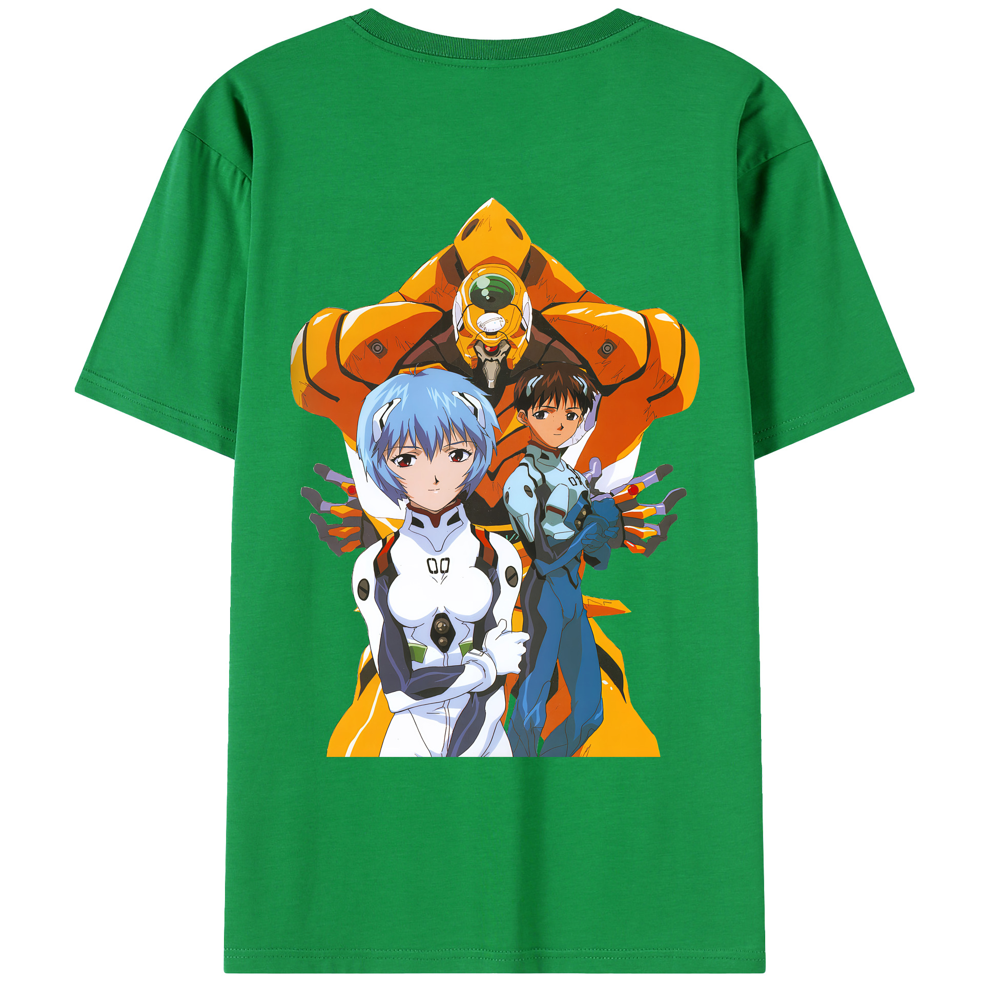（画像用） EVA 新世紀エヴァンゲリオン 綿100％ メンズ半袖Tシャツ（バックプリント） 通気性