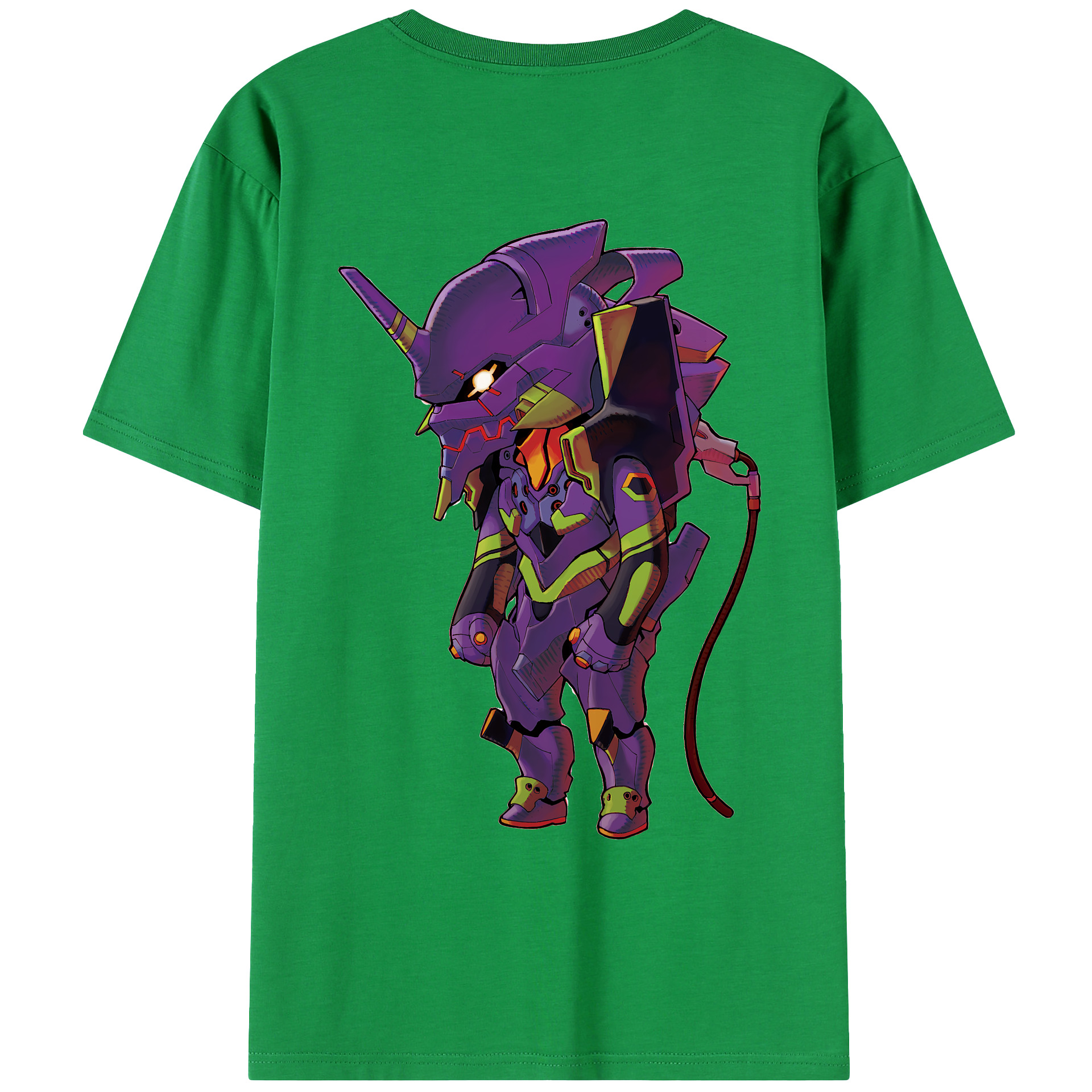 （画像用） EVA 新世紀エヴァンゲリオン 綿100％ メンズ半袖Tシャツ（バックプリント） 通気性