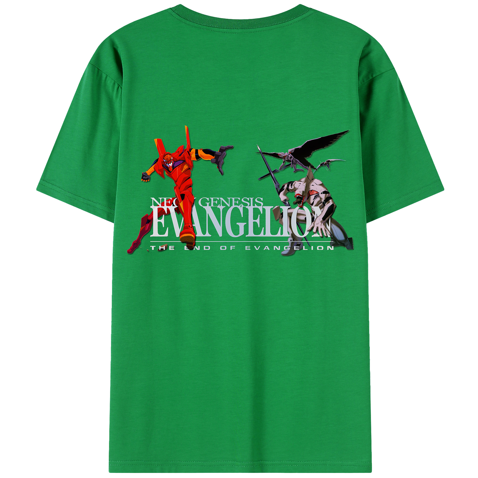 （画像用） EVA 新世紀エヴァンゲリオン 綿100％ メンズ半袖Tシャツ（バックプリント） 通気性