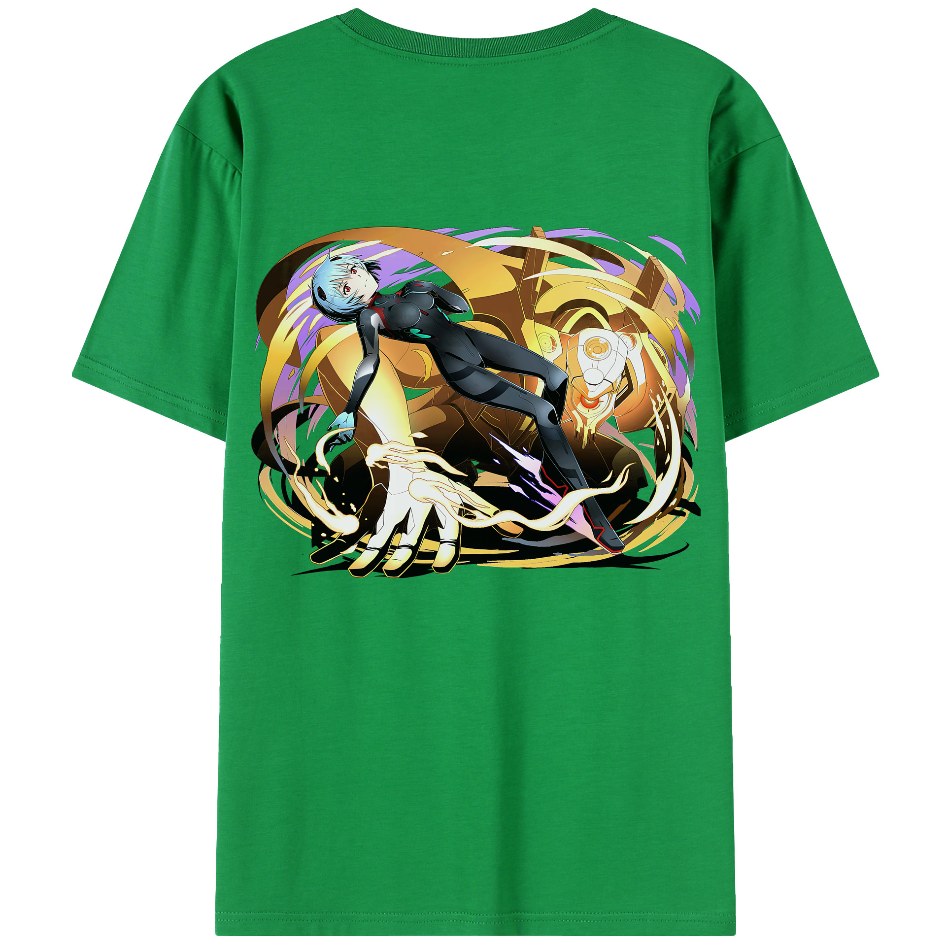 （画像用） EVA 新世紀エヴァンゲリオン 綿100％ メンズ半袖Tシャツ（バックプリント） 通気性
