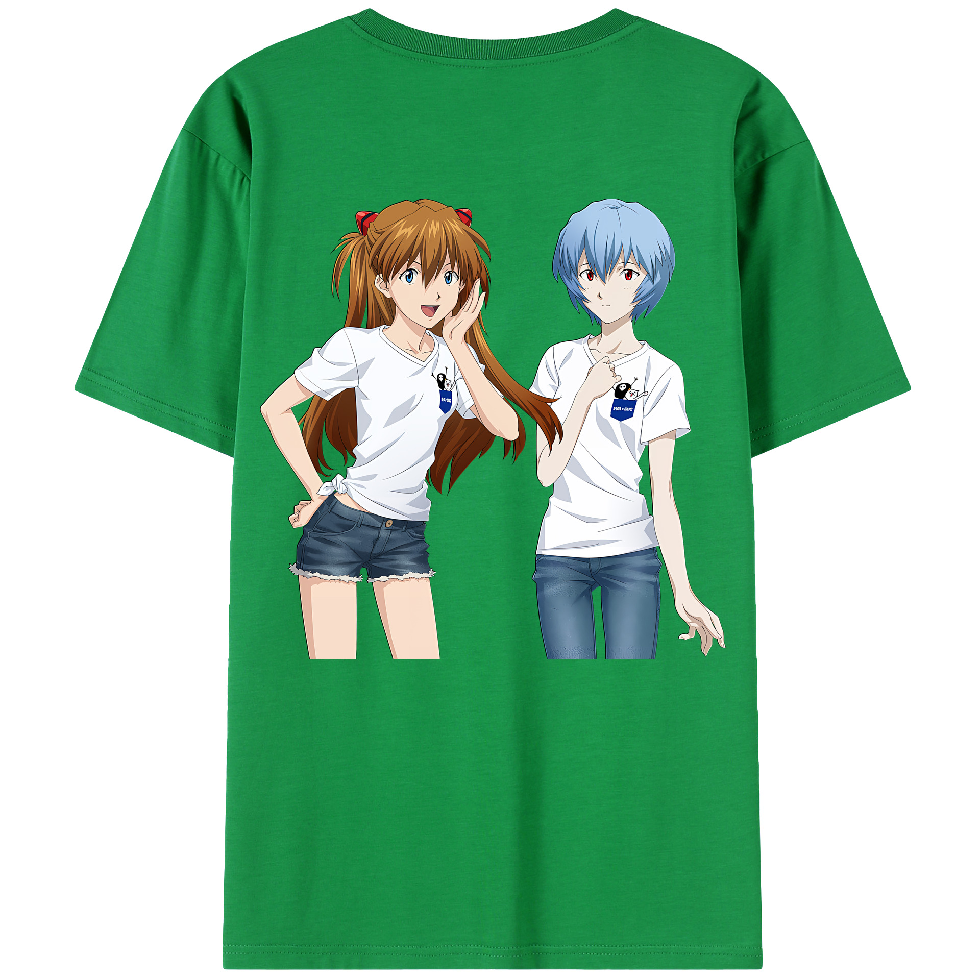 （画像用） EVA 新世紀エヴァンゲリオン 綿100％ メンズ半袖Tシャツ（バックプリント） 通気性