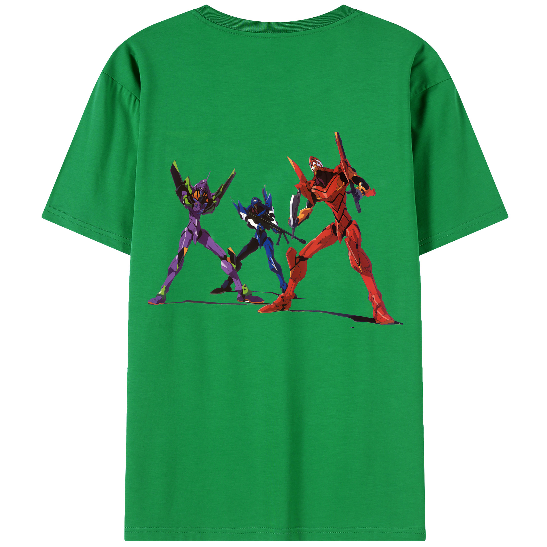 （画像用） EVA 新世紀エヴァンゲリオン 綿100％ メンズ半袖Tシャツ（バックプリント） 通気性
