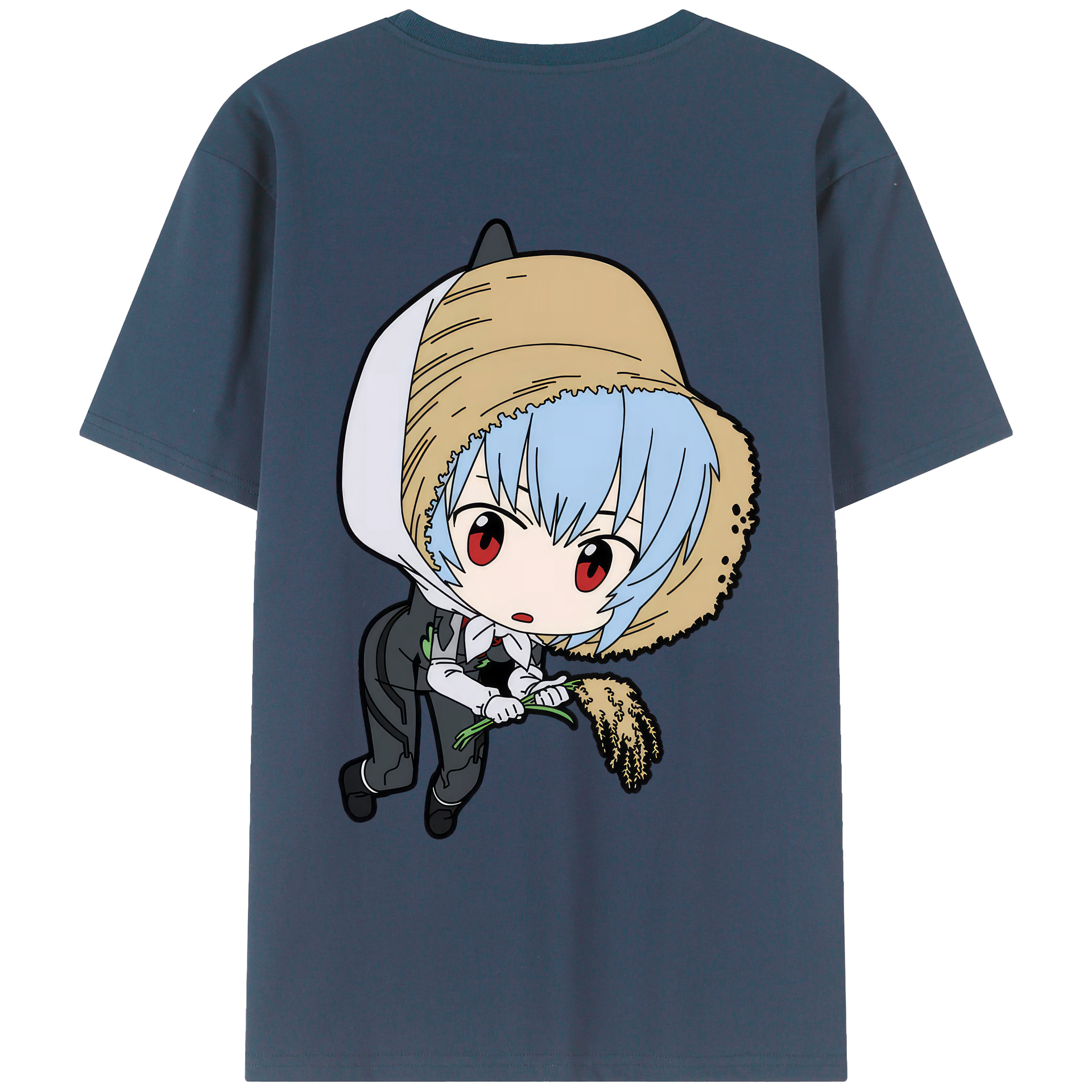 （画像用） EVA 新世紀エヴァンゲリオン 綿100％ メンズ半袖Tシャツ（バックプリント） 通気性