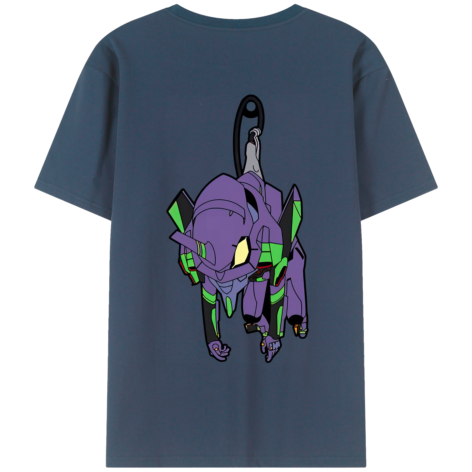 （画像用） EVA 新世紀エヴァンゲリオン 綿100％ メンズ半袖Tシャツ（バックプリント） 通気性