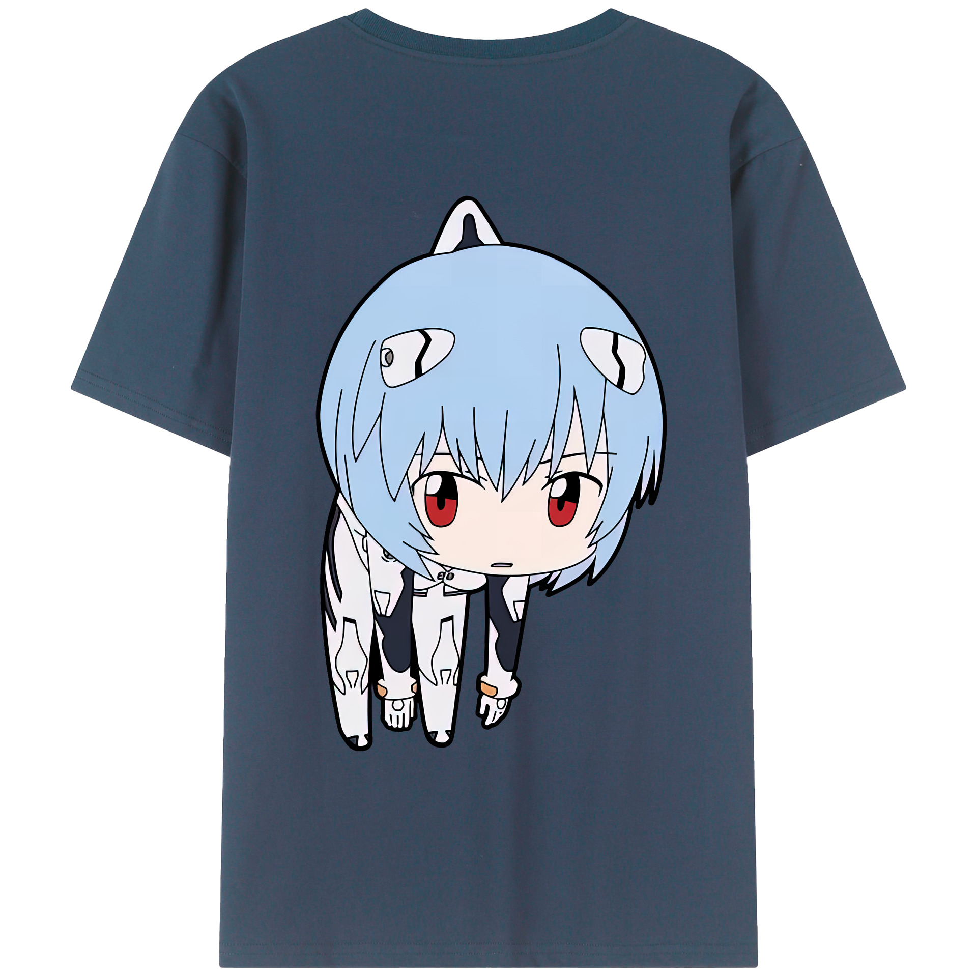 （画像用） EVA 新世紀エヴァンゲリオン 綿100％ メンズ半袖Tシャツ（バックプリント） 通気性