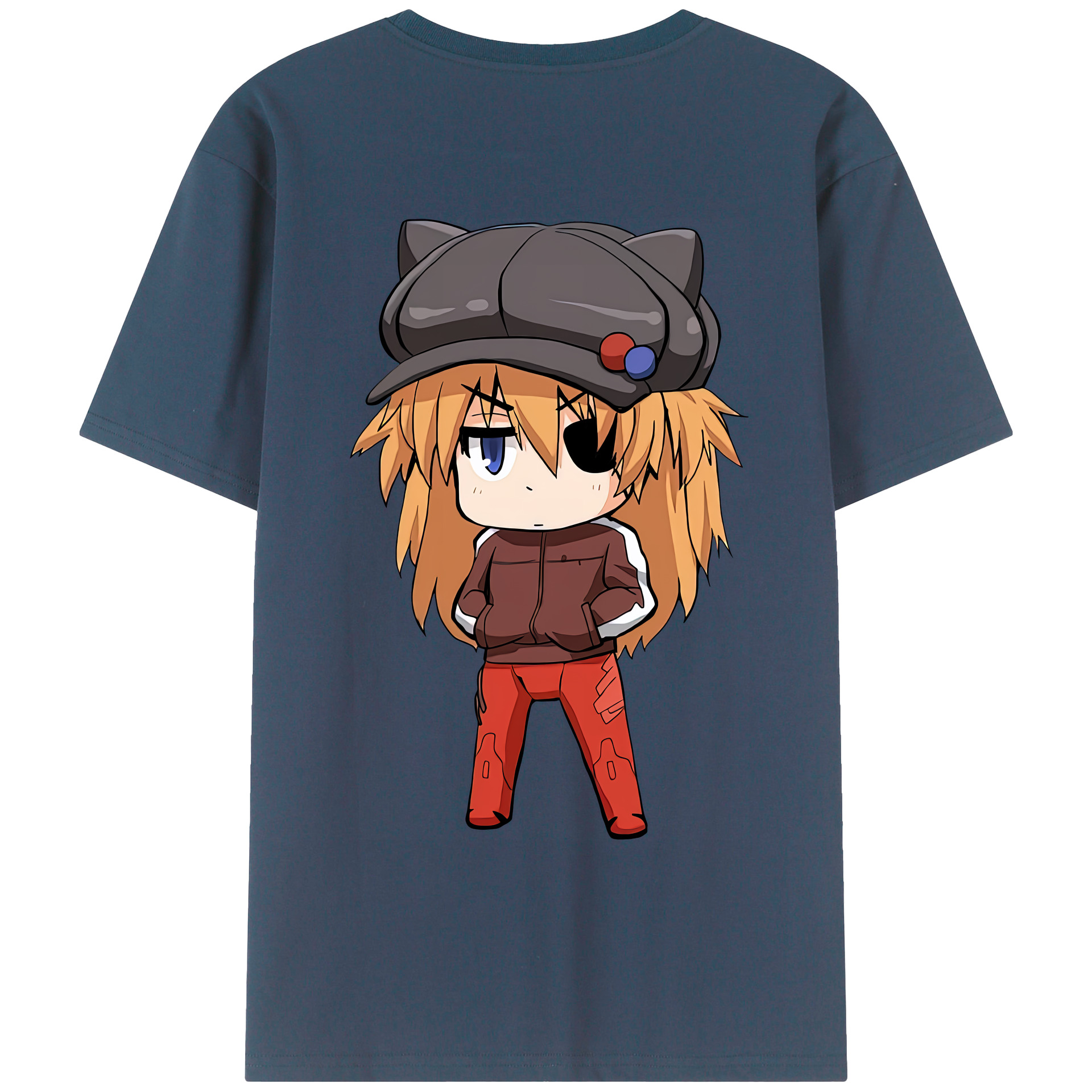 （画像用） EVA 新世紀エヴァンゲリオン 綿100％ メンズ半袖Tシャツ（バックプリント） 通気性