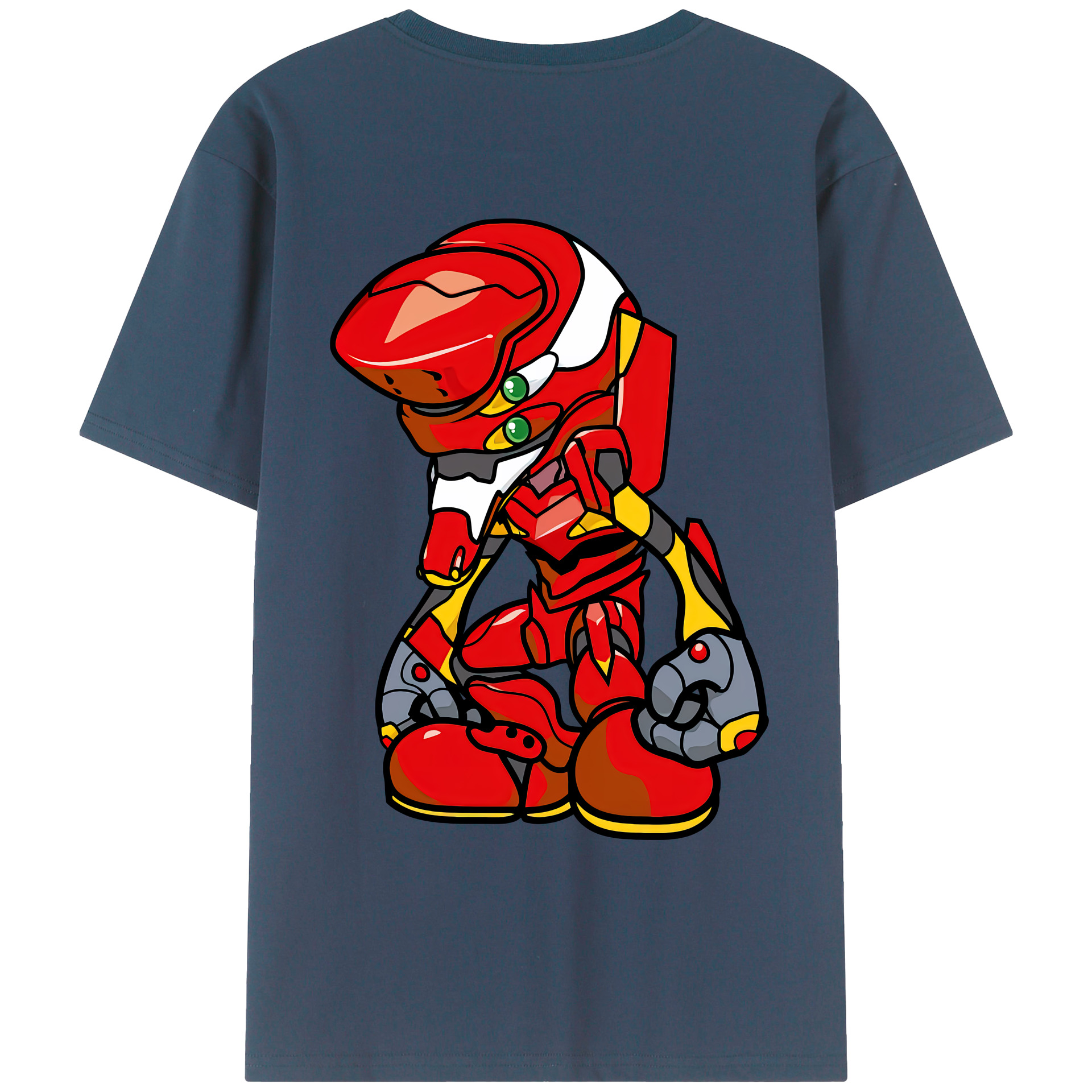 （画像用） EVA 新世紀エヴァンゲリオン 綿100％ メンズ半袖Tシャツ（バックプリント） 通気性