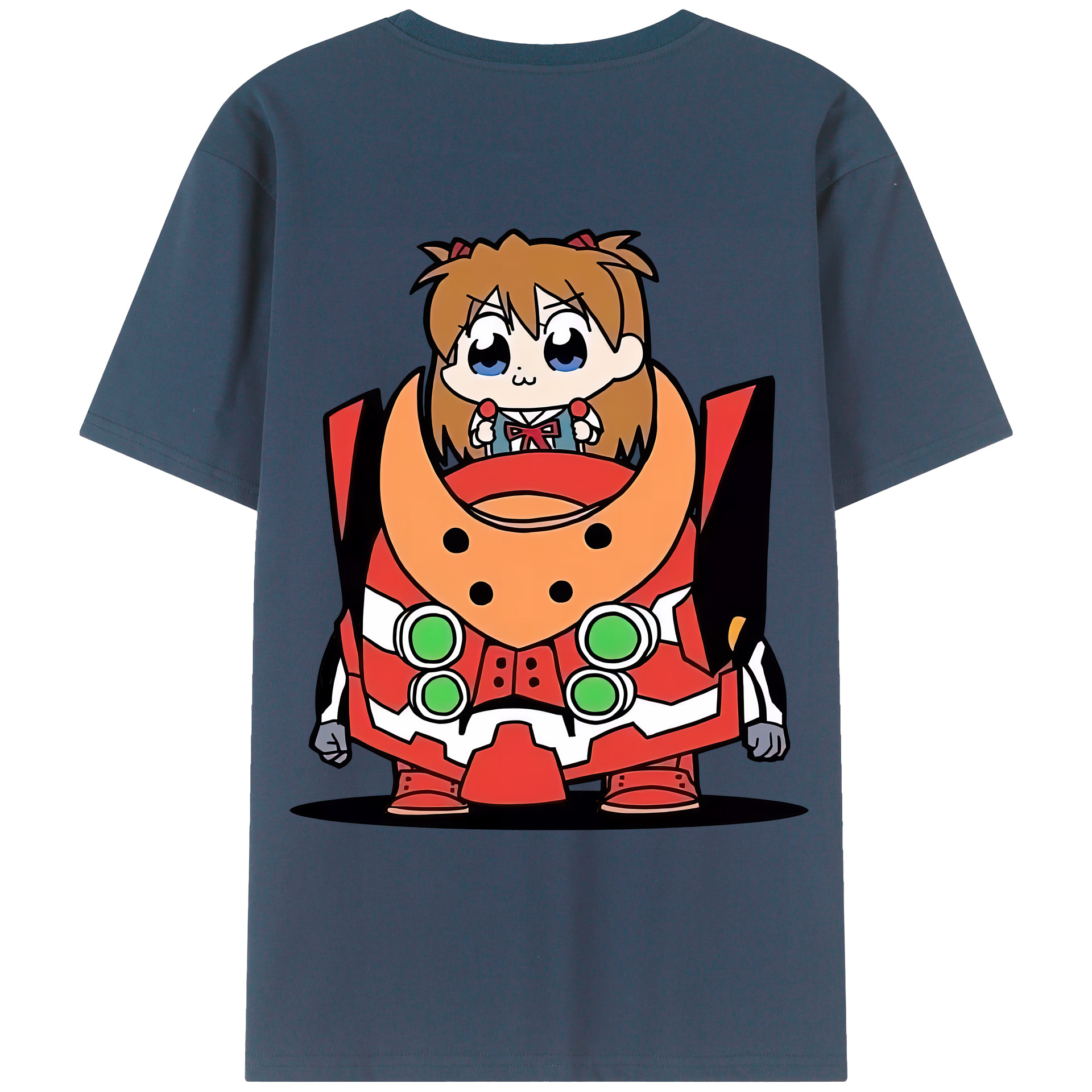 （画像用） EVA 新世紀エヴァンゲリオン 綿100％ メンズ半袖Tシャツ（バックプリント） 通気性