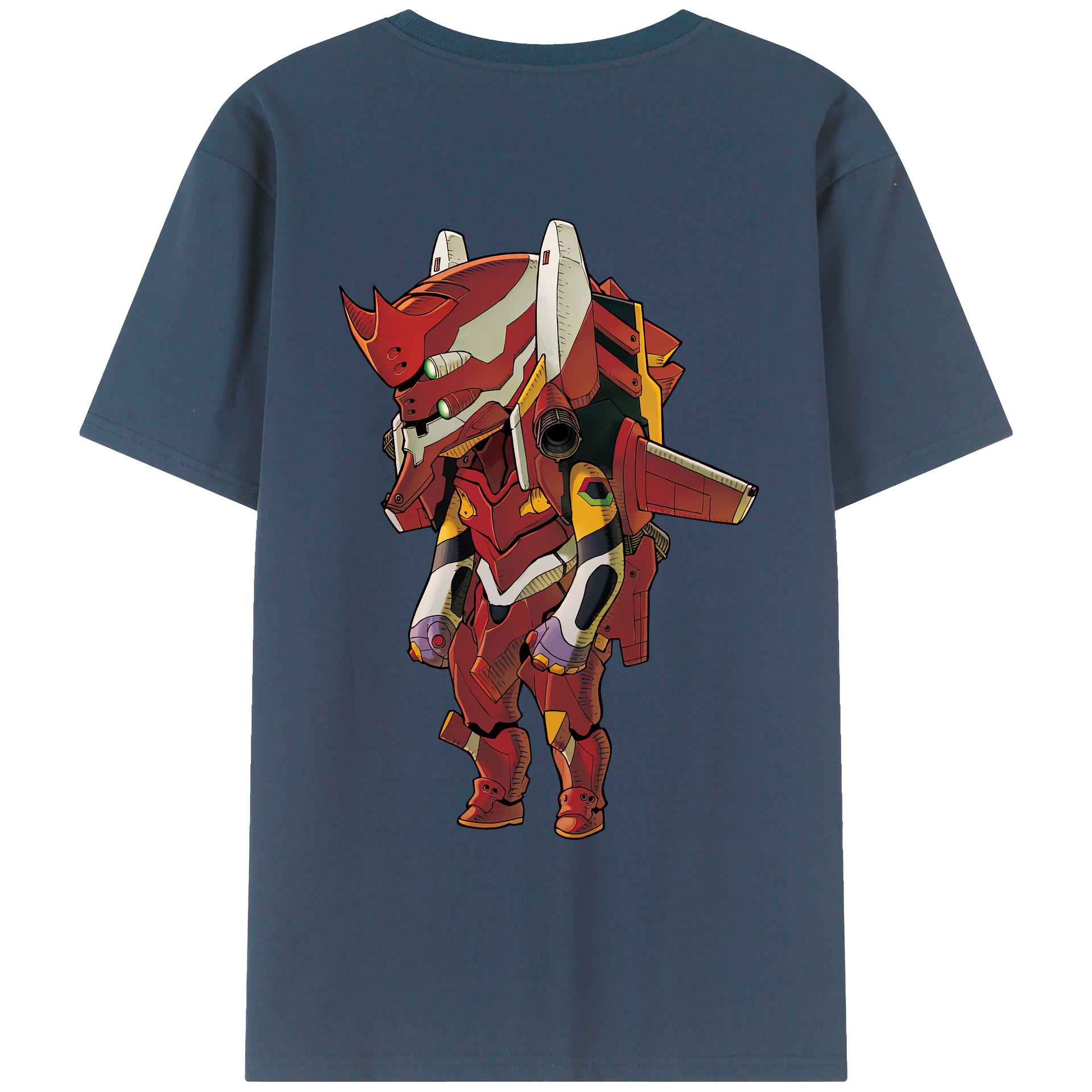 （画像用） EVA 新世紀エヴァンゲリオン 綿100％ メンズ半袖Tシャツ（バックプリント） 通気性