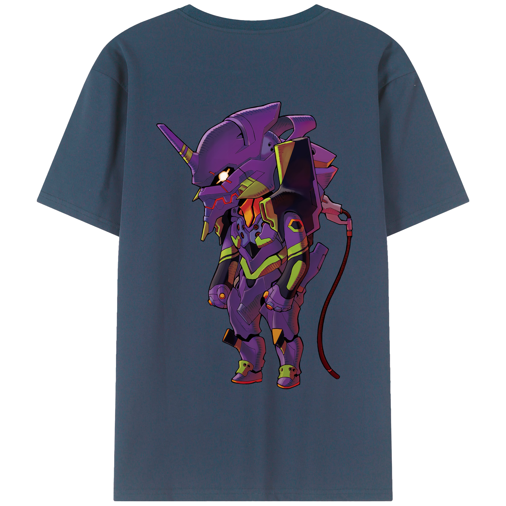 （画像用） EVA 新世紀エヴァンゲリオン 綿100％ メンズ半袖Tシャツ（バックプリント） 通気性