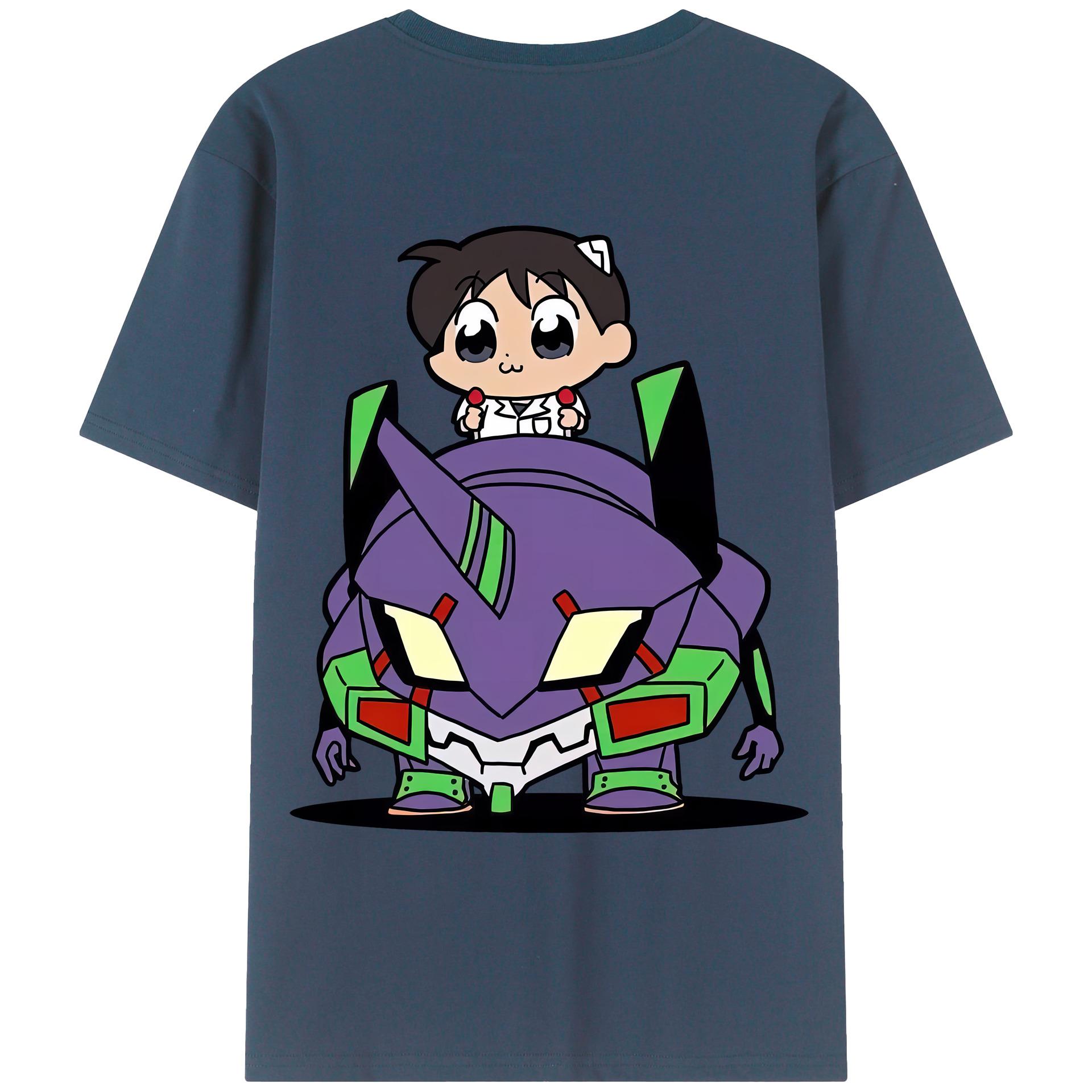 （画像用） EVA 新世紀エヴァンゲリオン 綿100％ メンズ半袖Tシャツ（バックプリント） 通気性