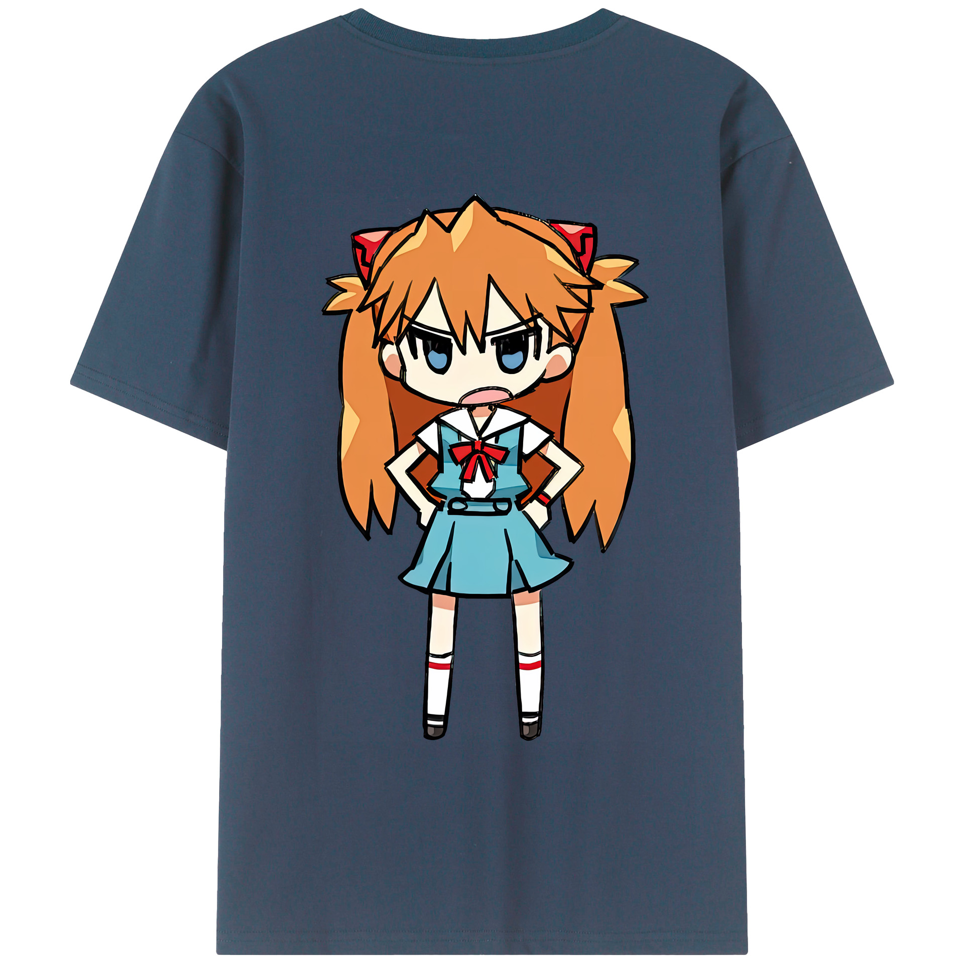（画像用） EVA 新世紀エヴァンゲリオン 綿100％ メンズ半袖Tシャツ（バックプリント） 通気性