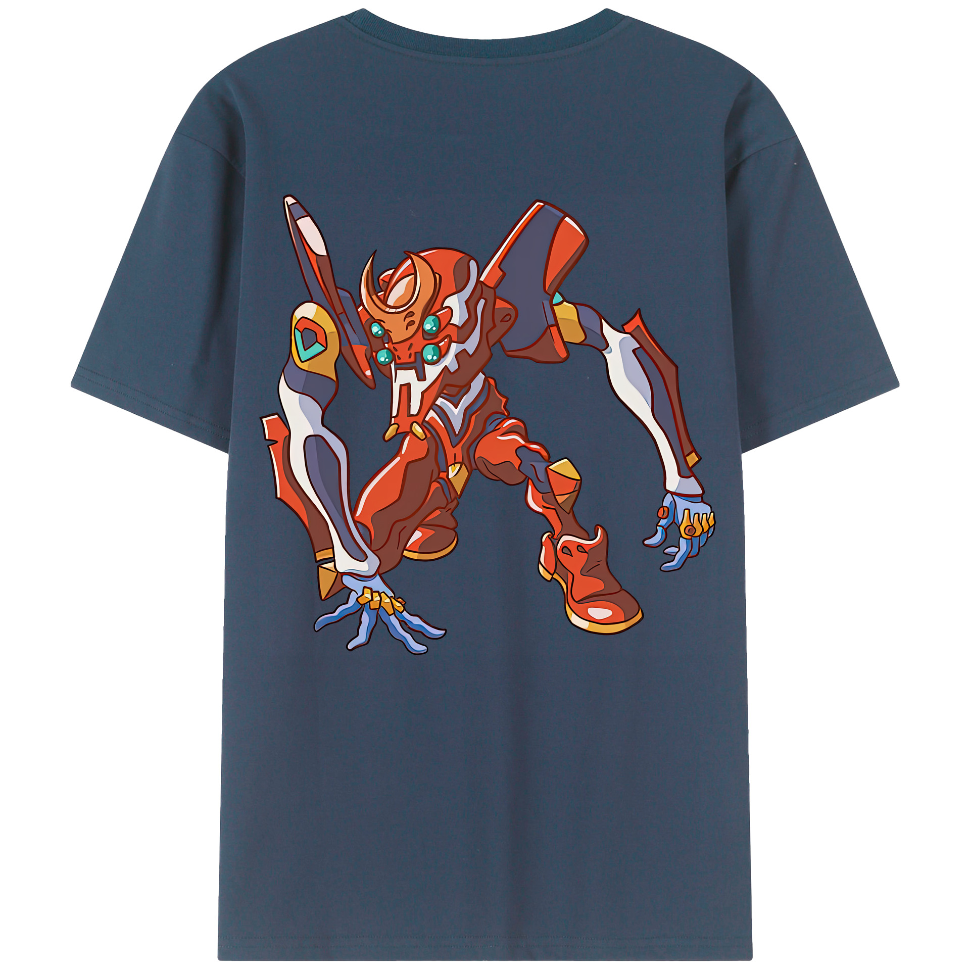 （画像用） EVA 新世紀エヴァンゲリオン 綿100％ メンズ半袖Tシャツ（バックプリント） 通気性